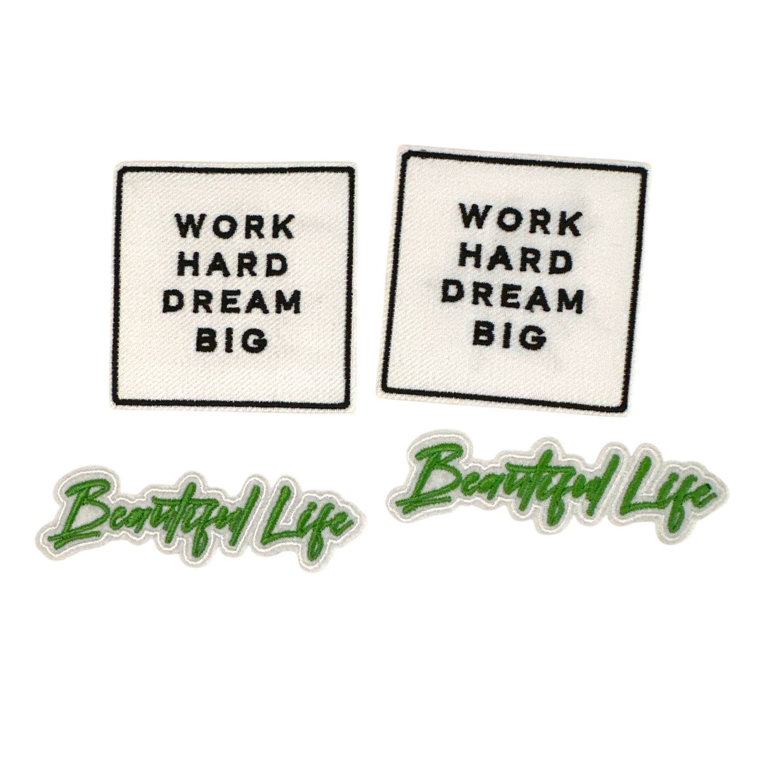 “Work Hard Dream Big” and “Beautiful Life” Iron On Patches - Wander Together Outfitters