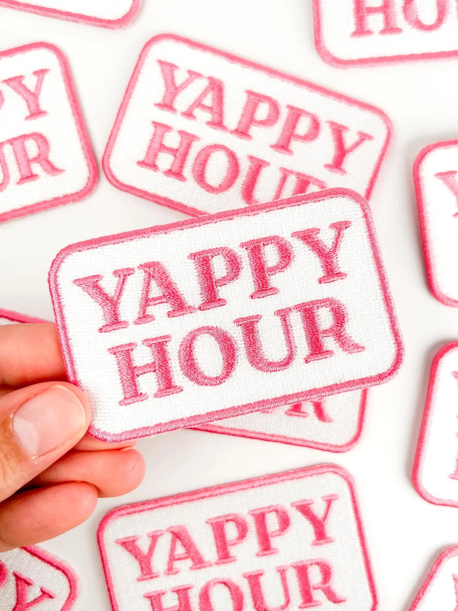 "Yappy Hour" Embroidered Iron On Patch - Wander Together Outfitters
