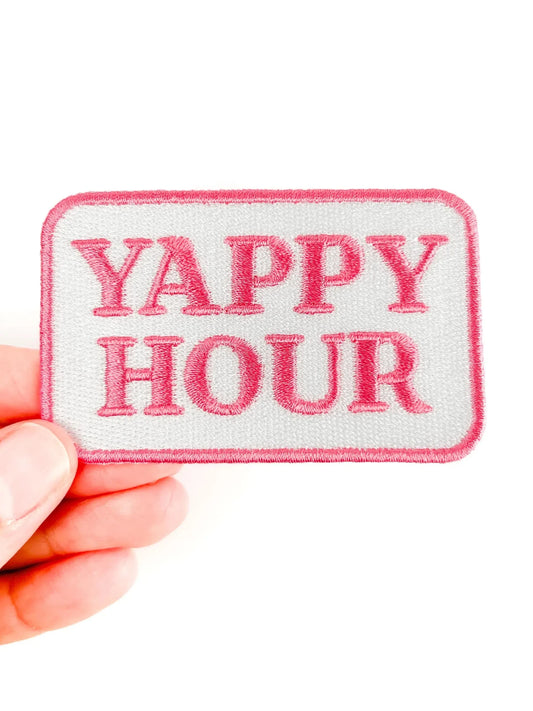 "Yappy Hour" Embroidered Iron On Patch - Wander Together Outfitters