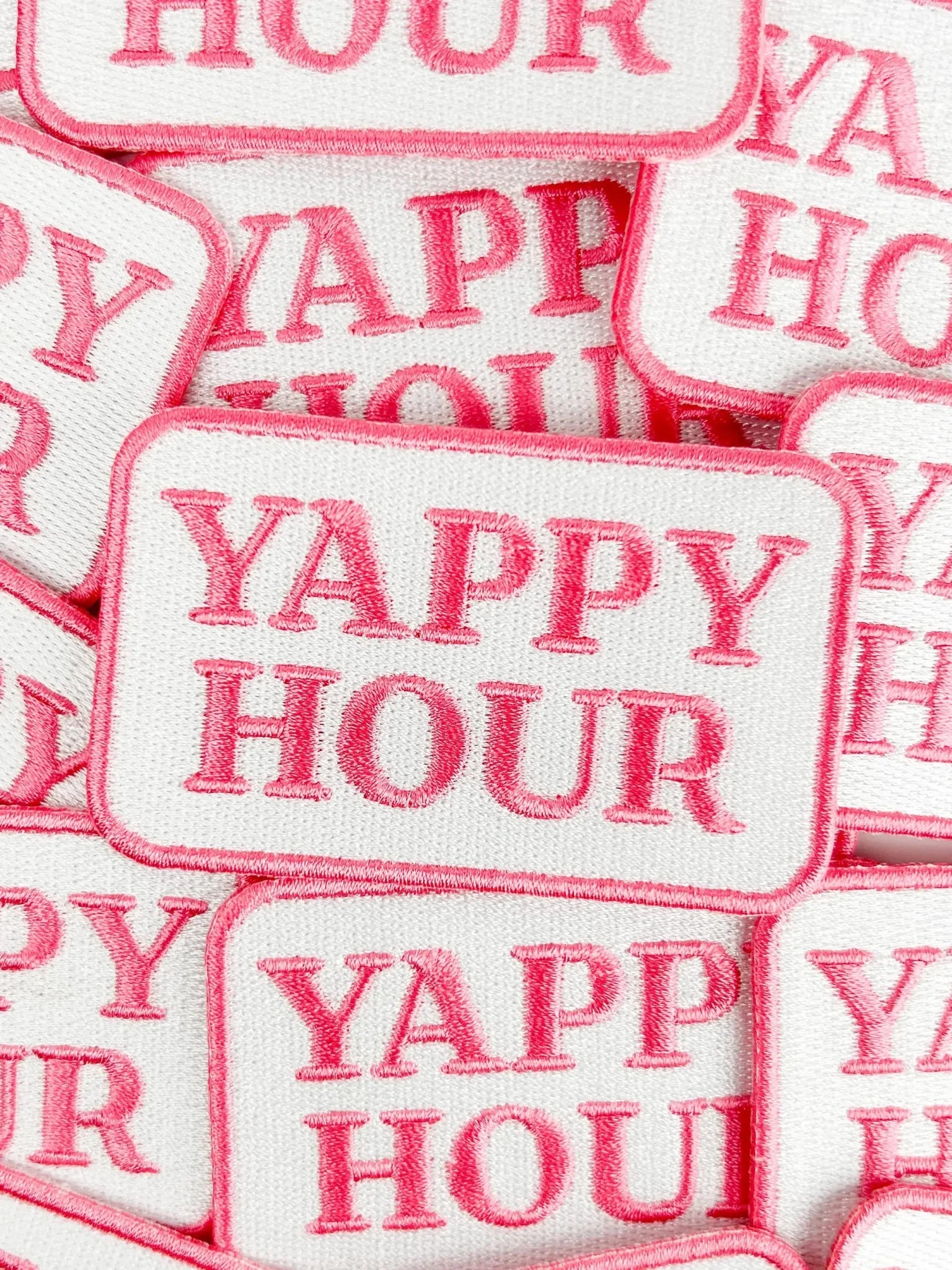 "Yappy Hour" Embroidered Iron On Patch - Wander Together Outfitters