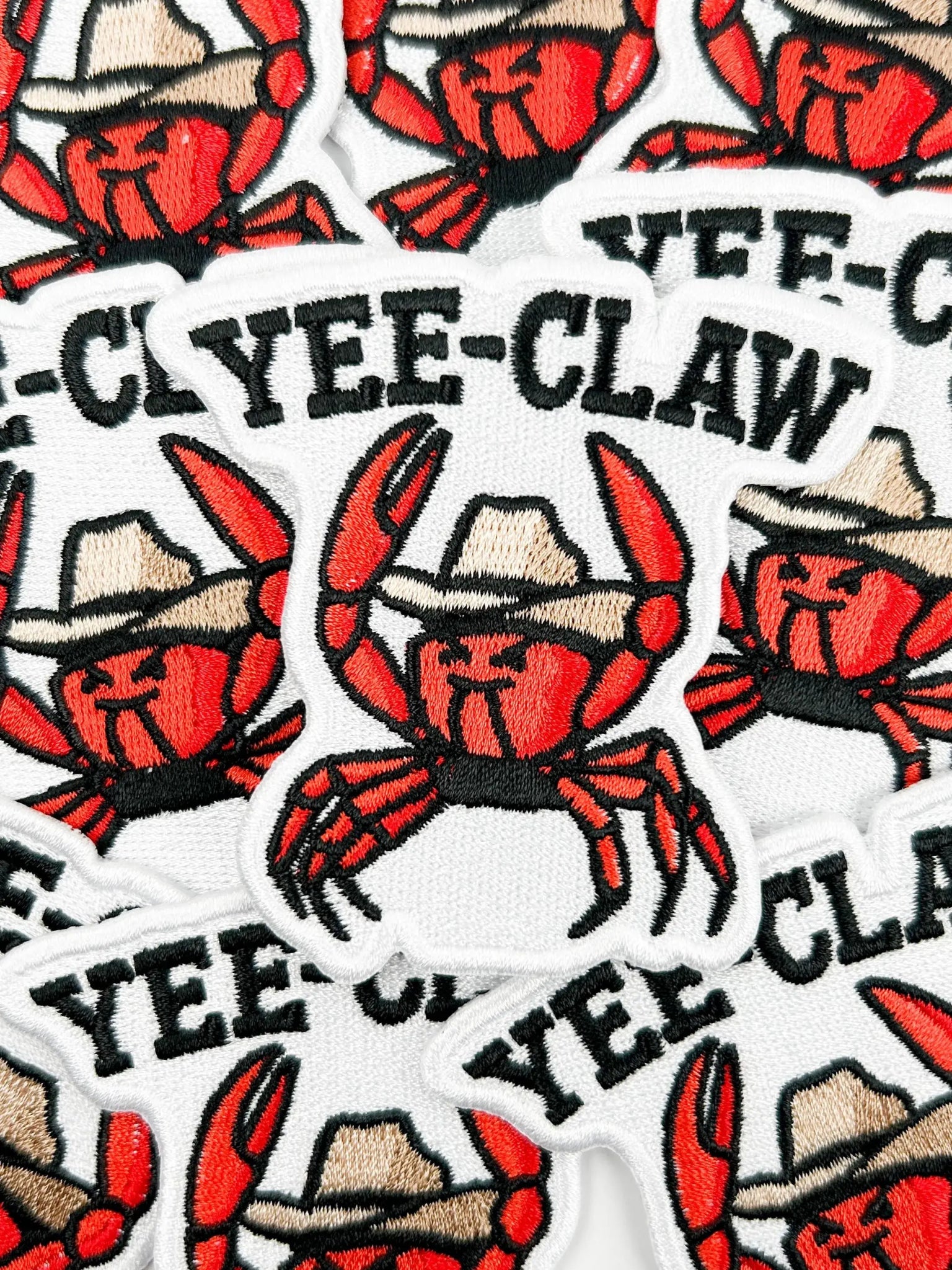 "Yee - Claw" Embroidered Iron On Patch Funny Cowboy Crab - Wander Together Outfitters
