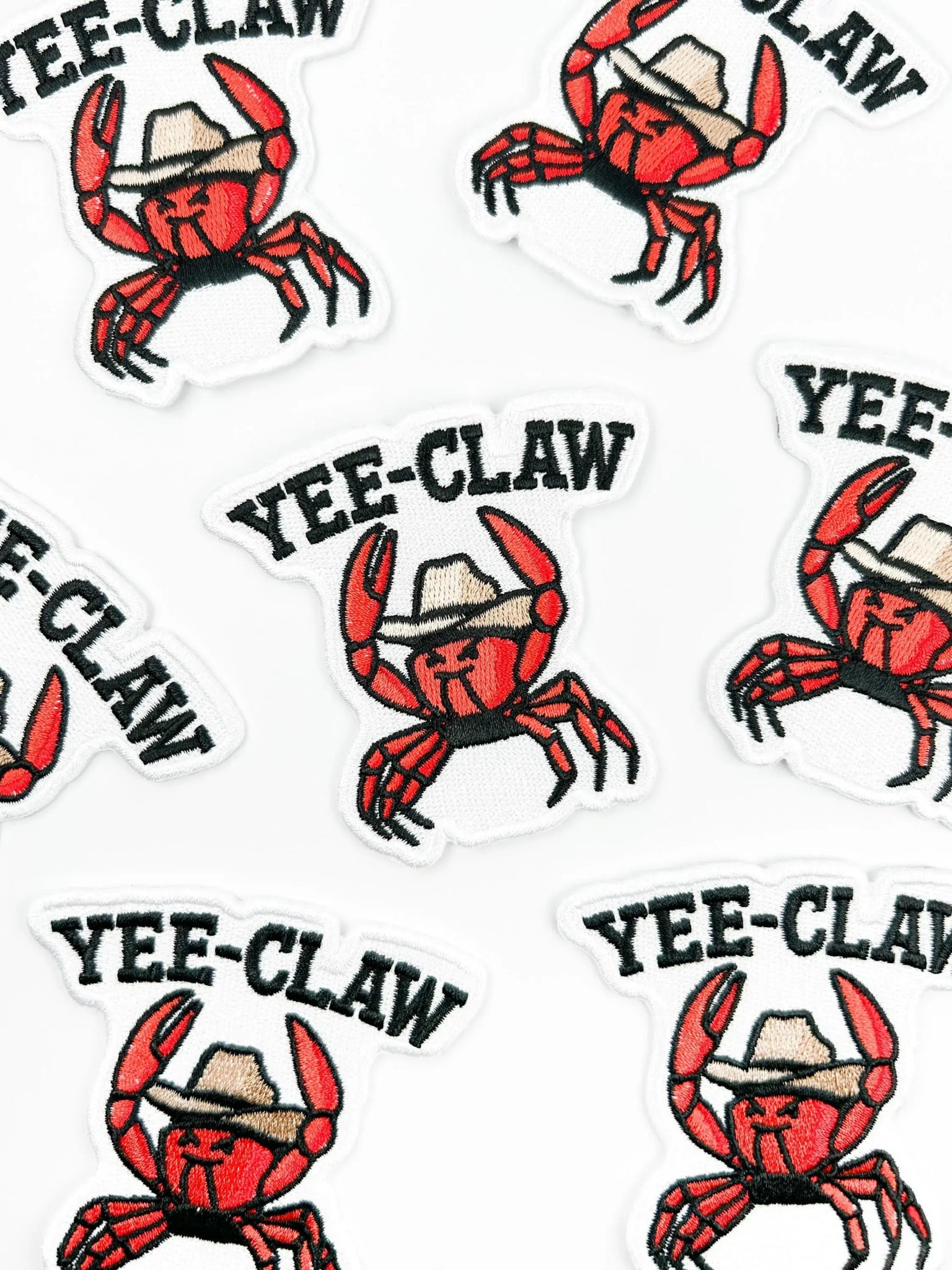 "Yee - Claw" Embroidered Iron On Patch Funny Cowboy Crab - Wander Together Outfitters