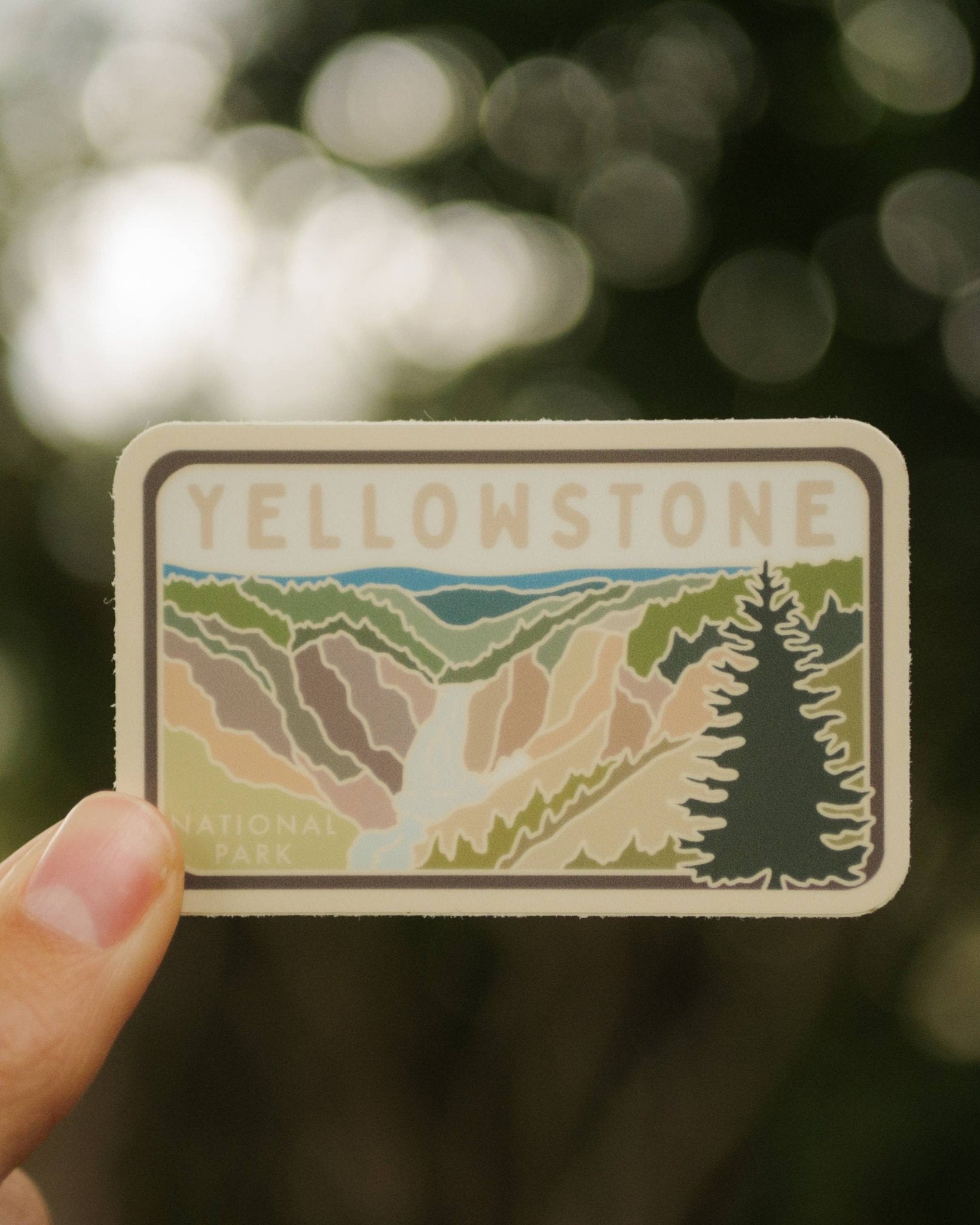 Yellowstone Falls Stained Glass Vinyl Sticker, License Plate Series - Wander Together Outfitters