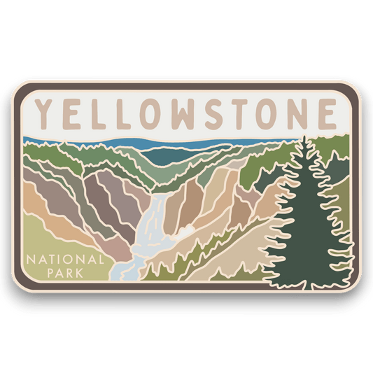 Yellowstone Falls Stained Glass Vinyl Sticker, License Plate Series - Wander Together Outfitters