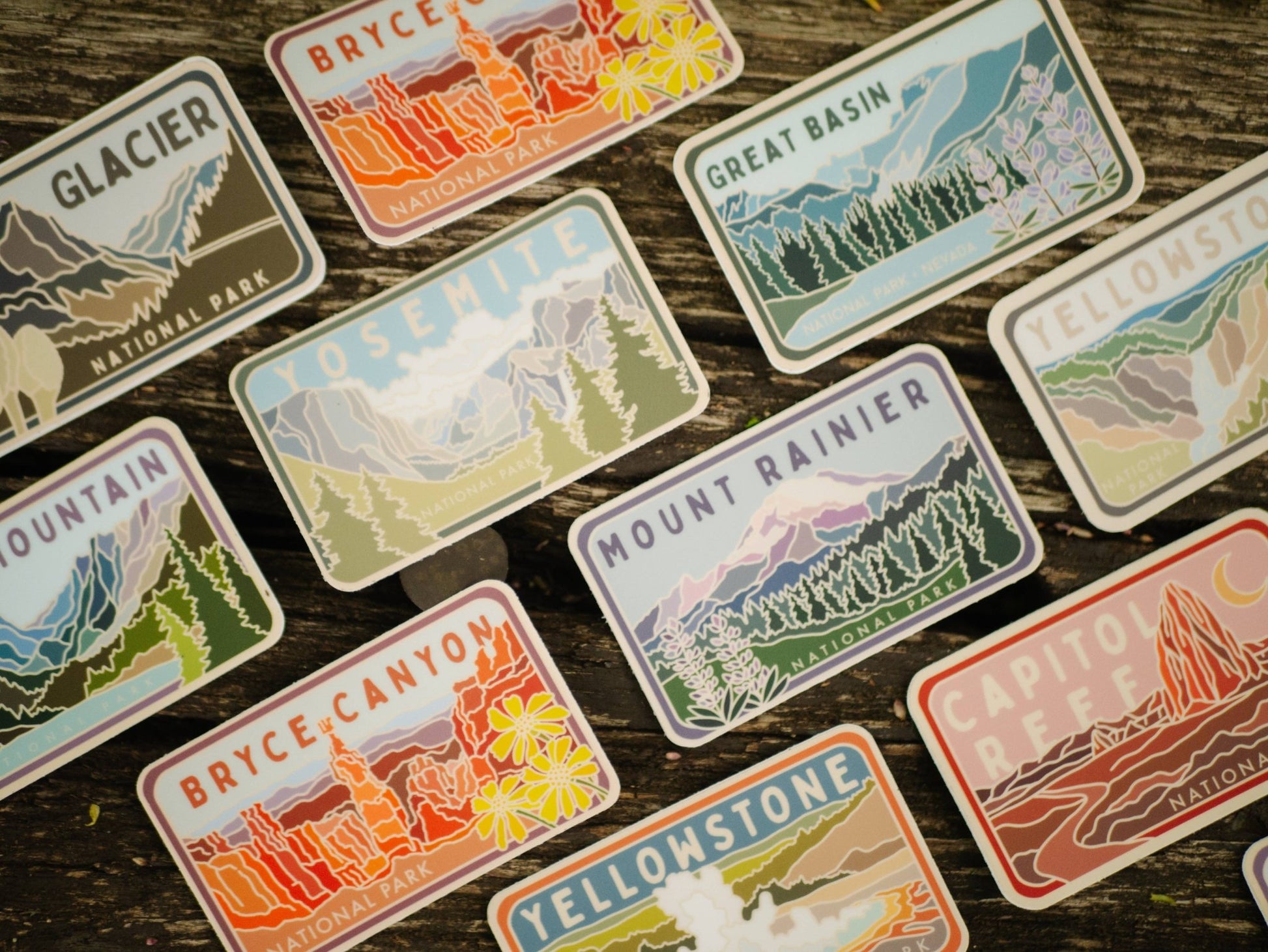 Yellowstone Falls Stained Glass Vinyl Sticker, License Plate Series - Wander Together Outfitters