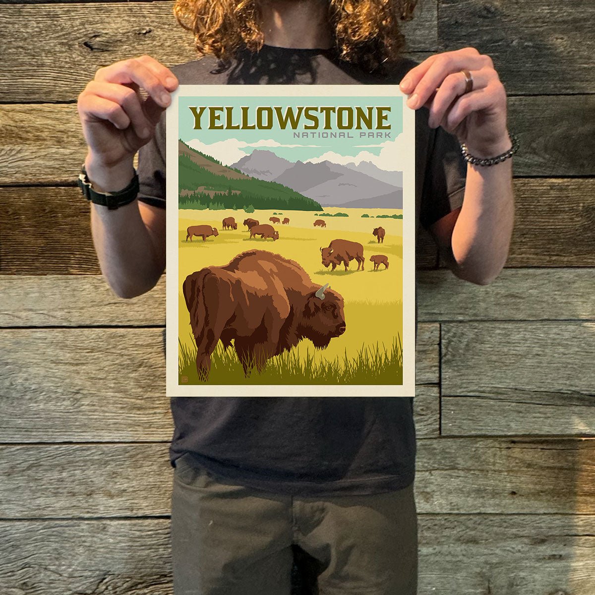 Yellowstone National Park: Bison Herd Art Print - Wander Together Outfitters