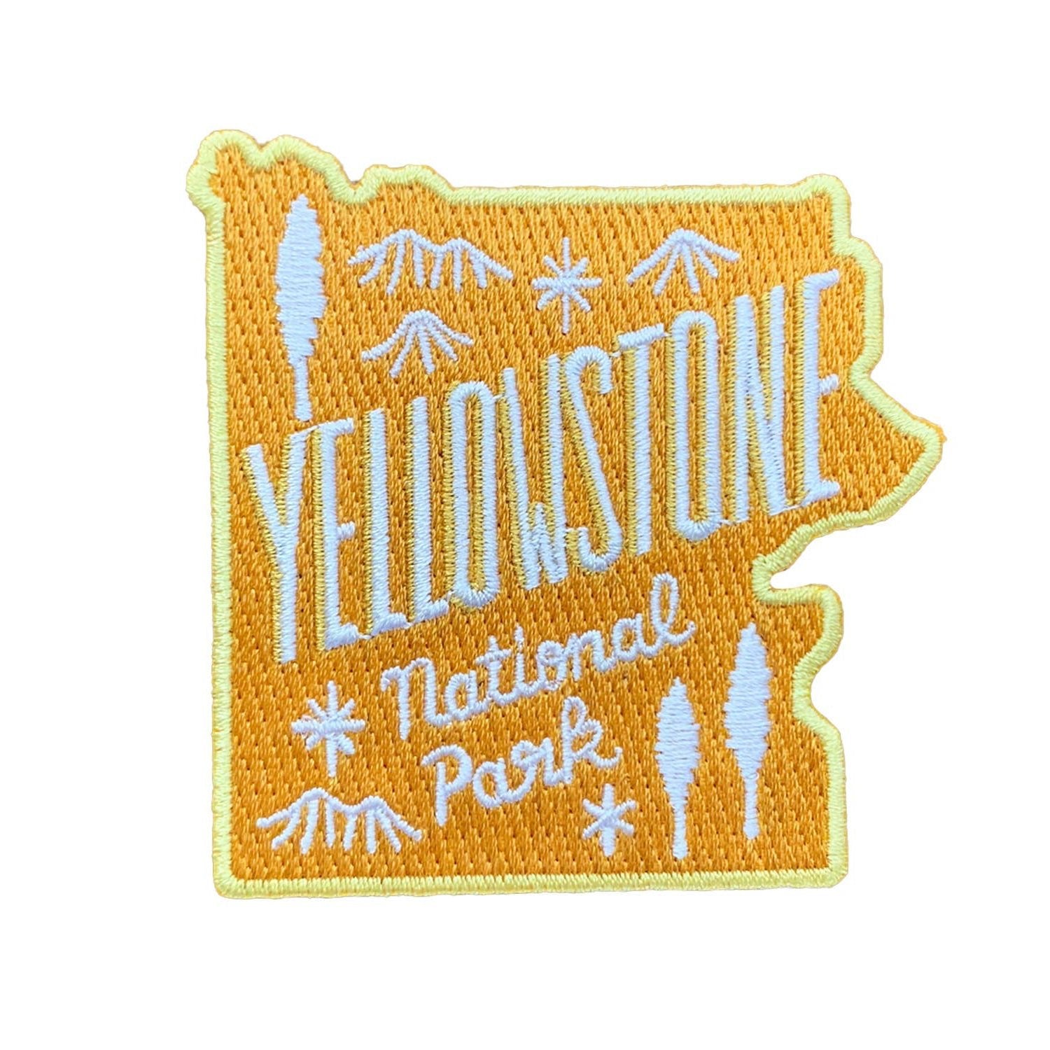 Yellowstone National Park Embroidered Iron On Patch (Yellow) - Wander Together Outfitters