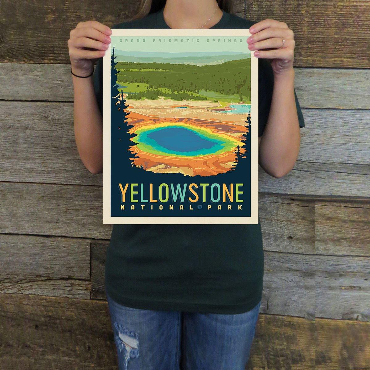 Yellowstone National Park: Grand Prismatic Springs (63 National Parks) Art Print - Wander Together Outfitters