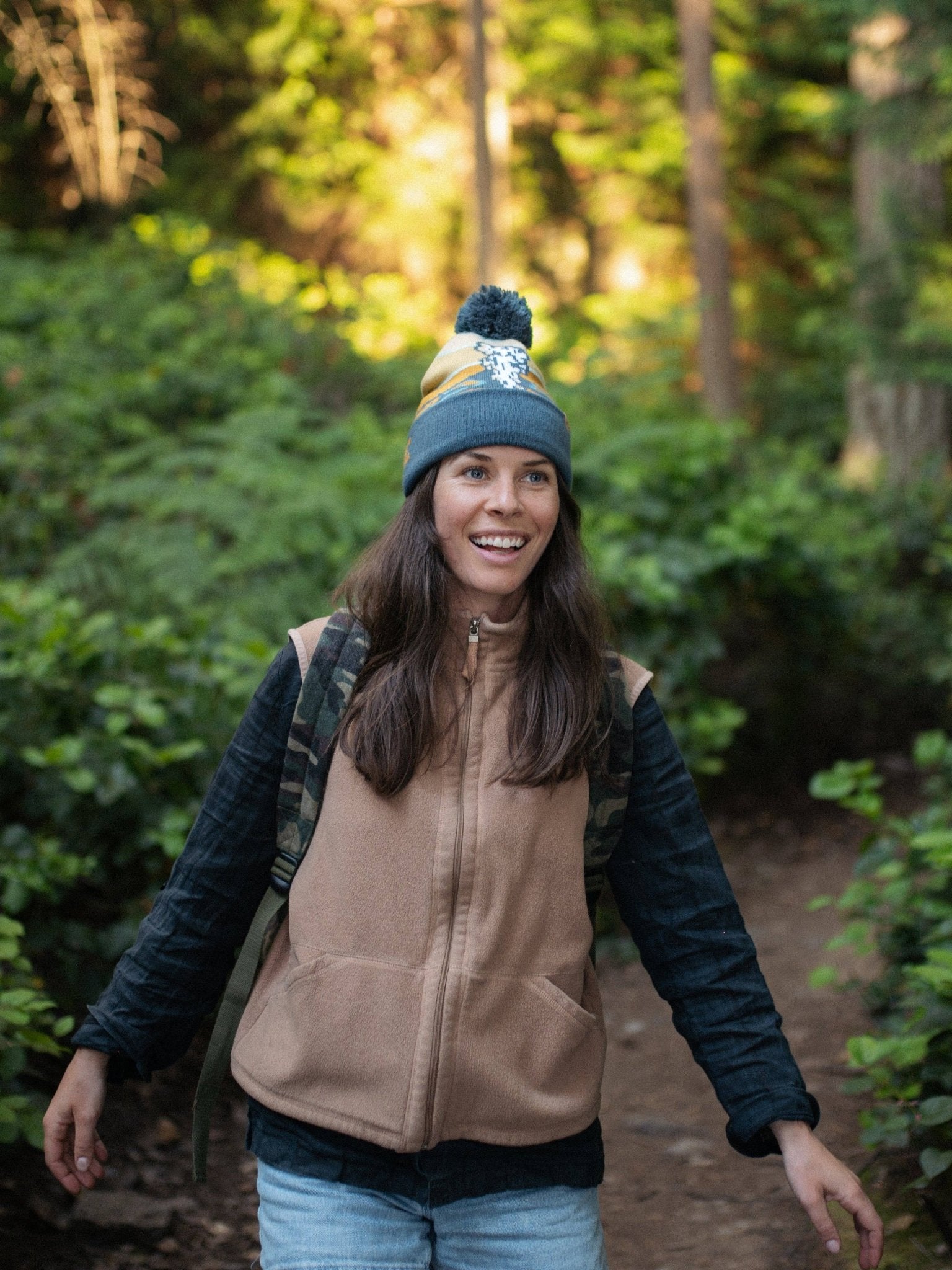 Yellowstone National Park Knit Beanie Hat with Pom Pom - Wander Together Outfitters