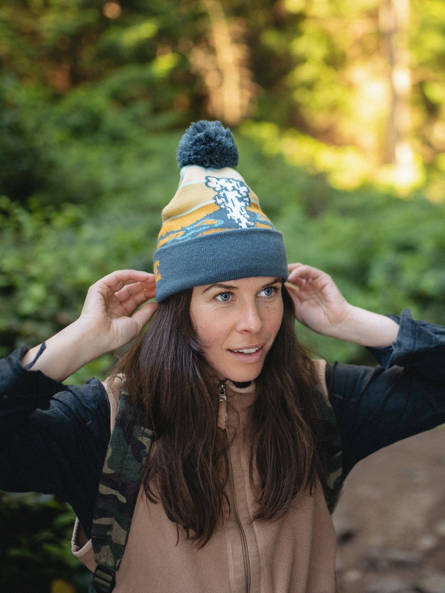 Yellowstone National Park Knit Beanie Hat with Pom Pom - Wander Together Outfitters