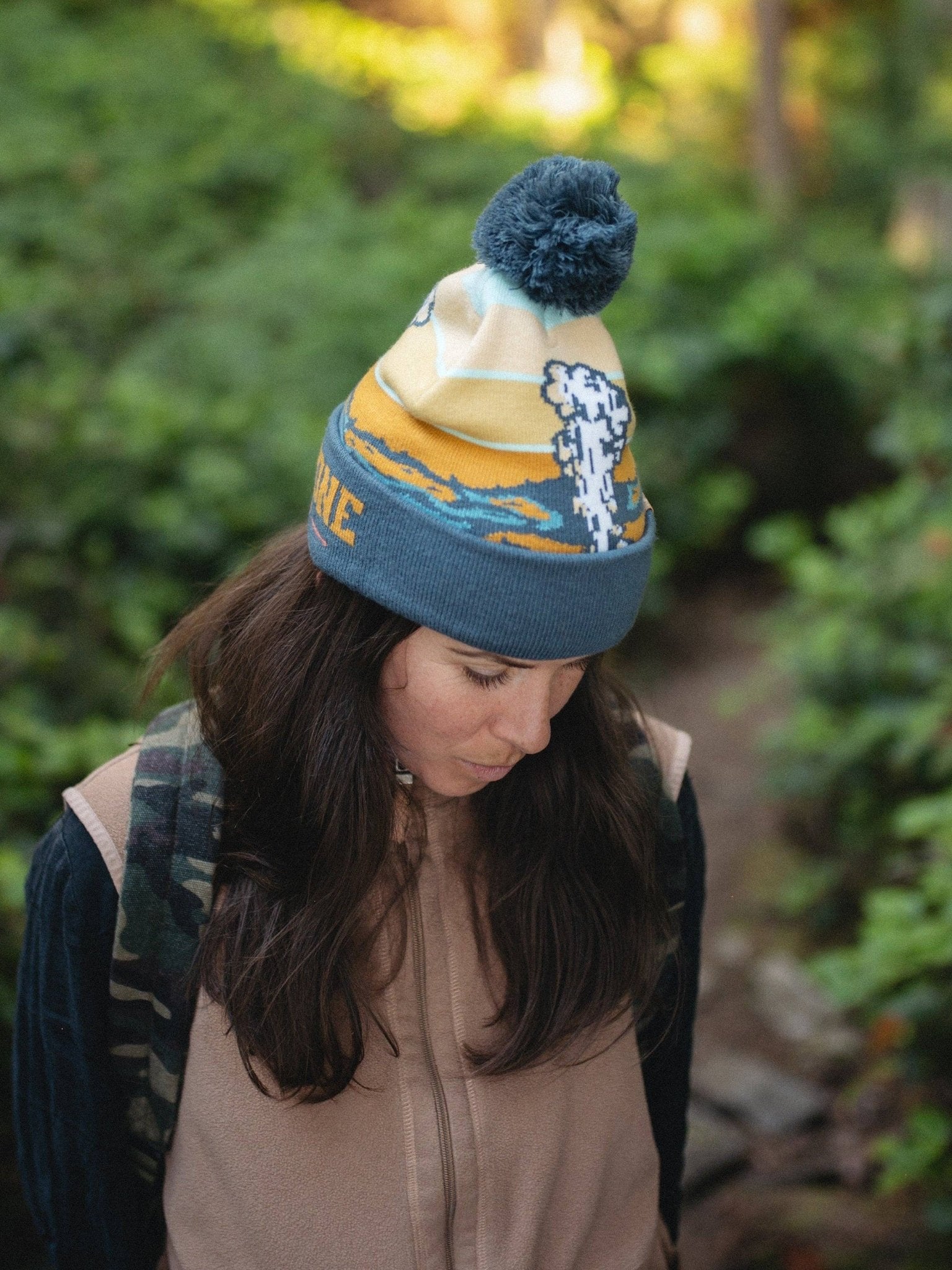 Yellowstone National Park Knit Beanie Hat with Pom Pom - Wander Together Outfitters
