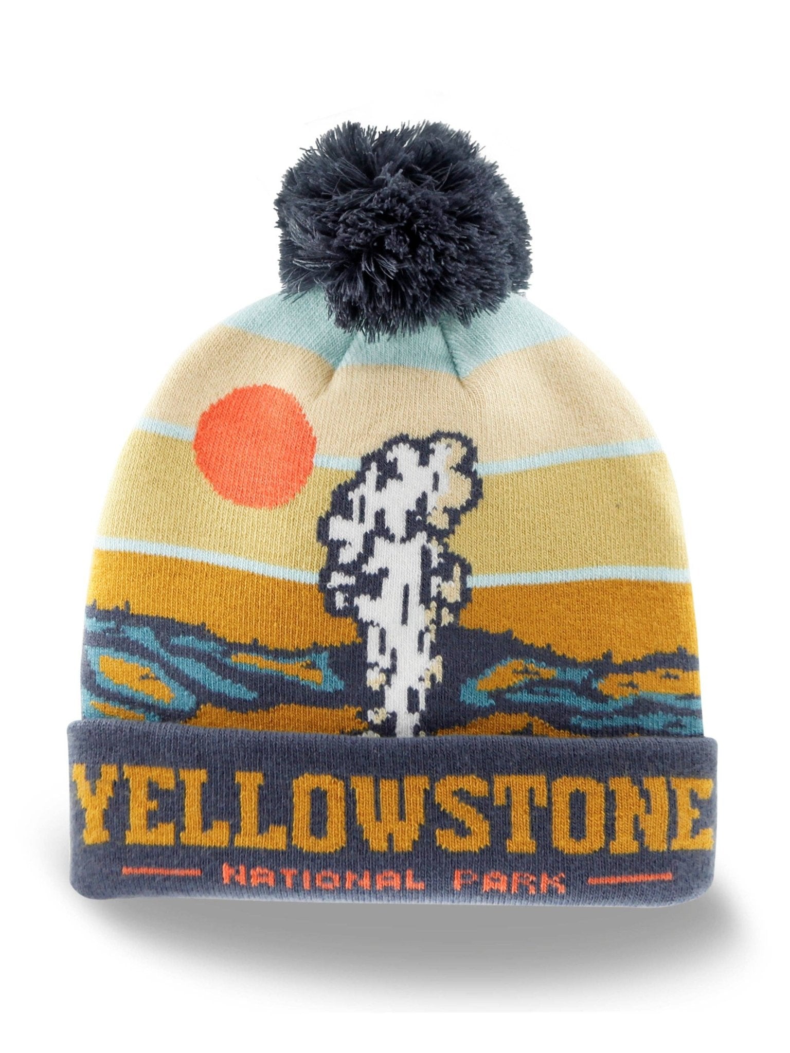 Yellowstone National Park Knit Beanie Hat with Pom Pom - Wander Together Outfitters