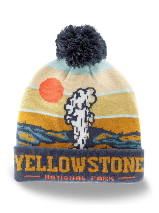 Yellowstone National Park Knit Beanie Hat with Pom Pom - Wander Together Outfitters