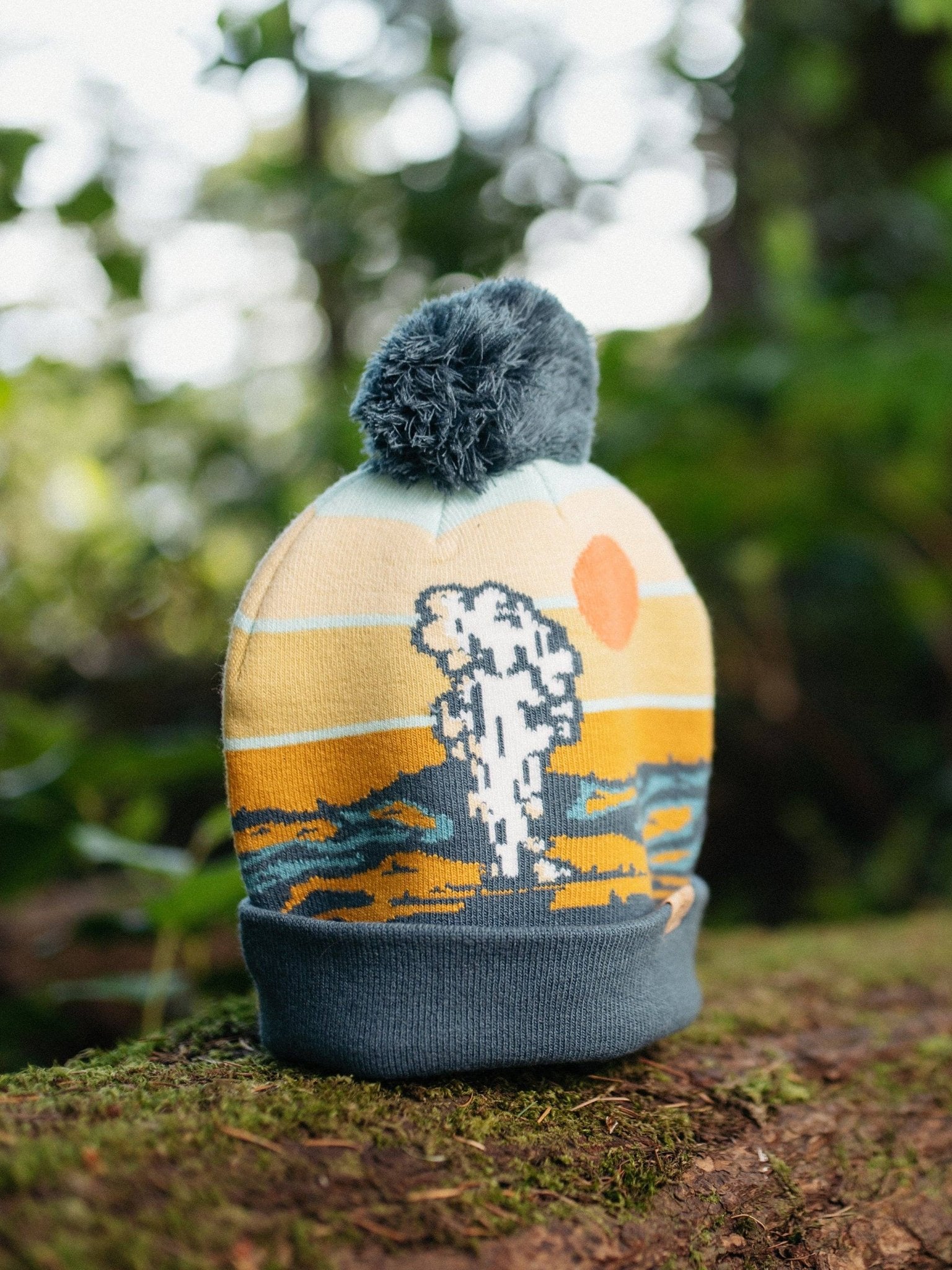 Yellowstone National Park Knit Beanie Hat with Pom Pom - Wander Together Outfitters
