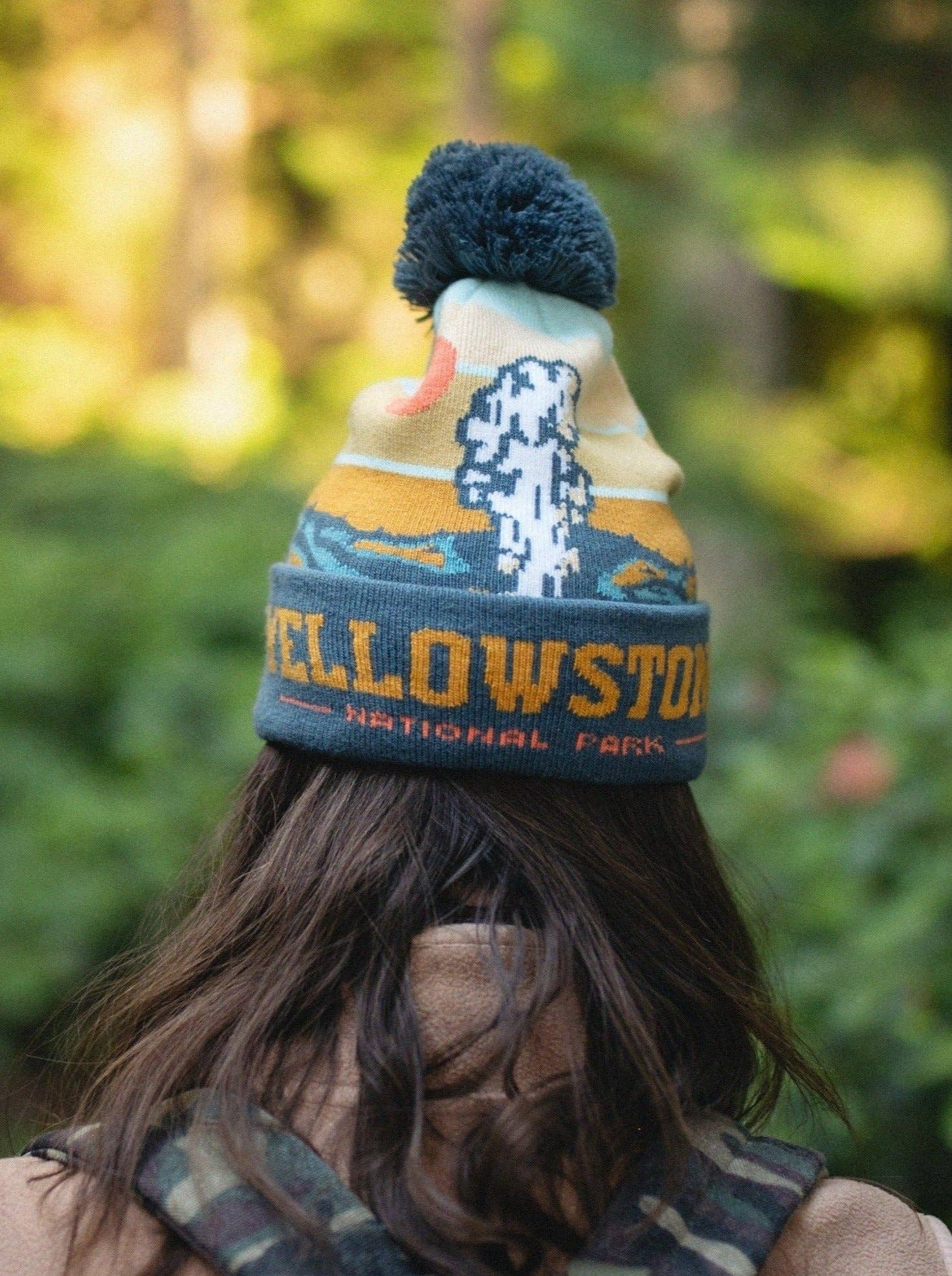 Yellowstone National Park Knit Beanie Hat with Pom Pom - Wander Together Outfitters