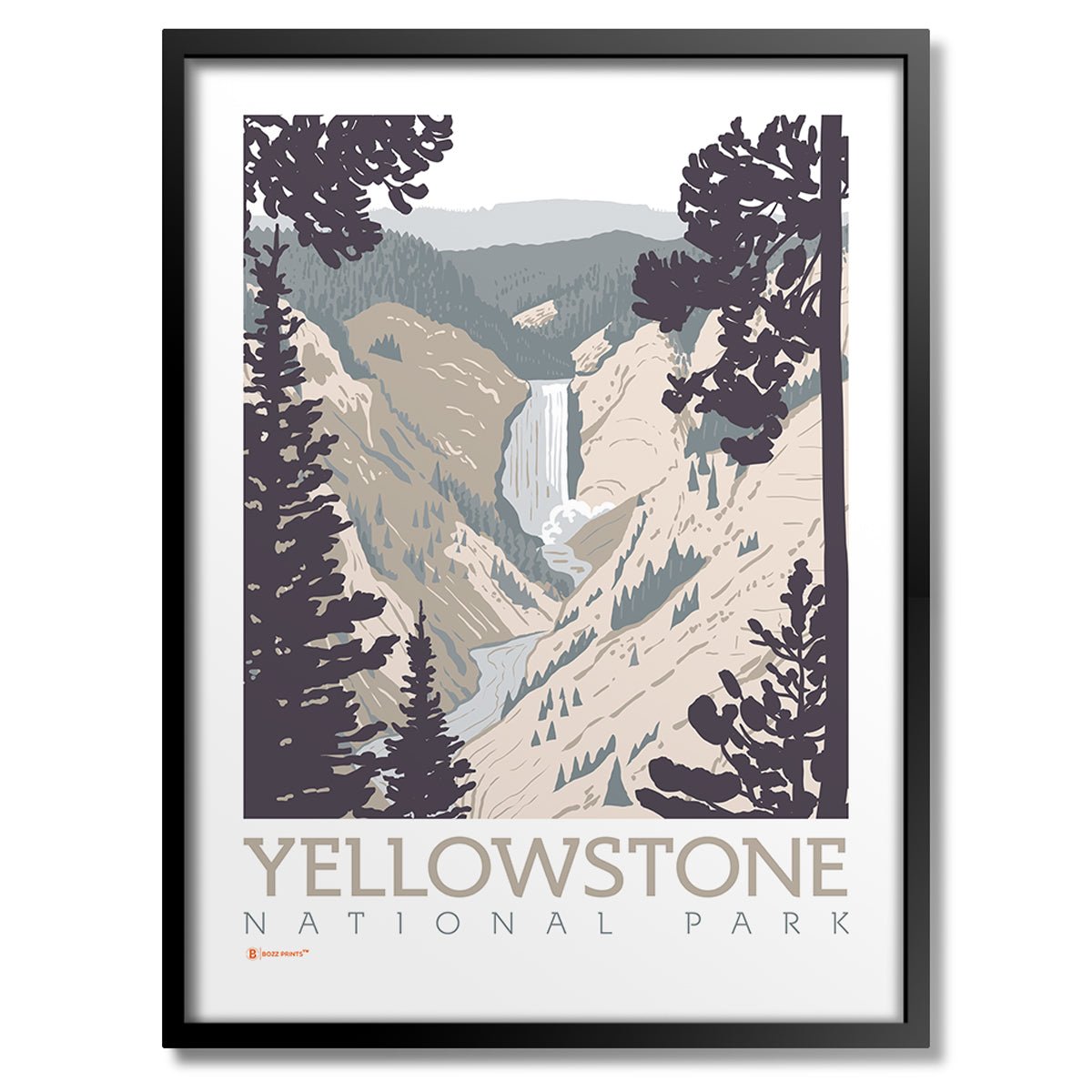 Yellowstone National Park Lower Falls Print - Wander Together Outfitters