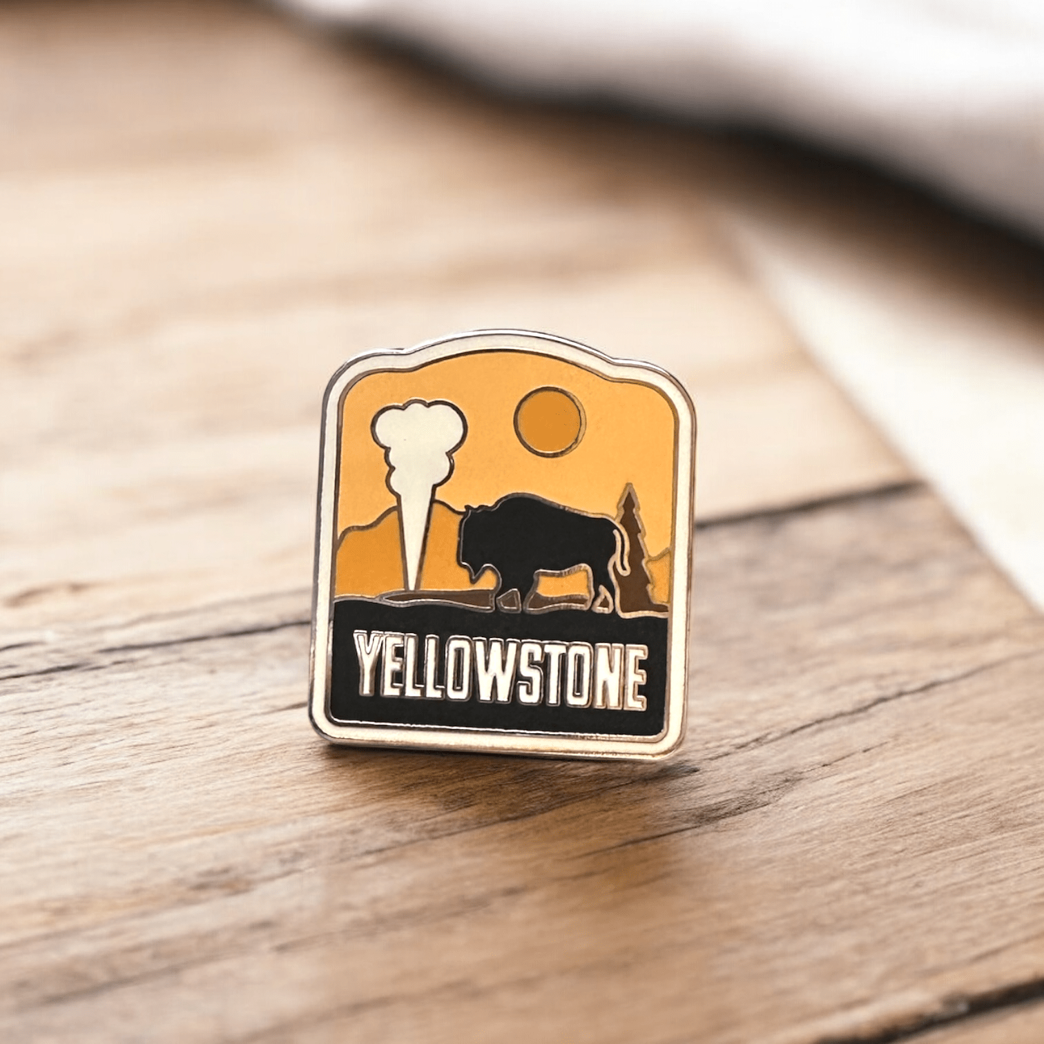 Yellowstone national Park Pins - Bison or Wolf Enamel Pins - Wander Together Outfitters