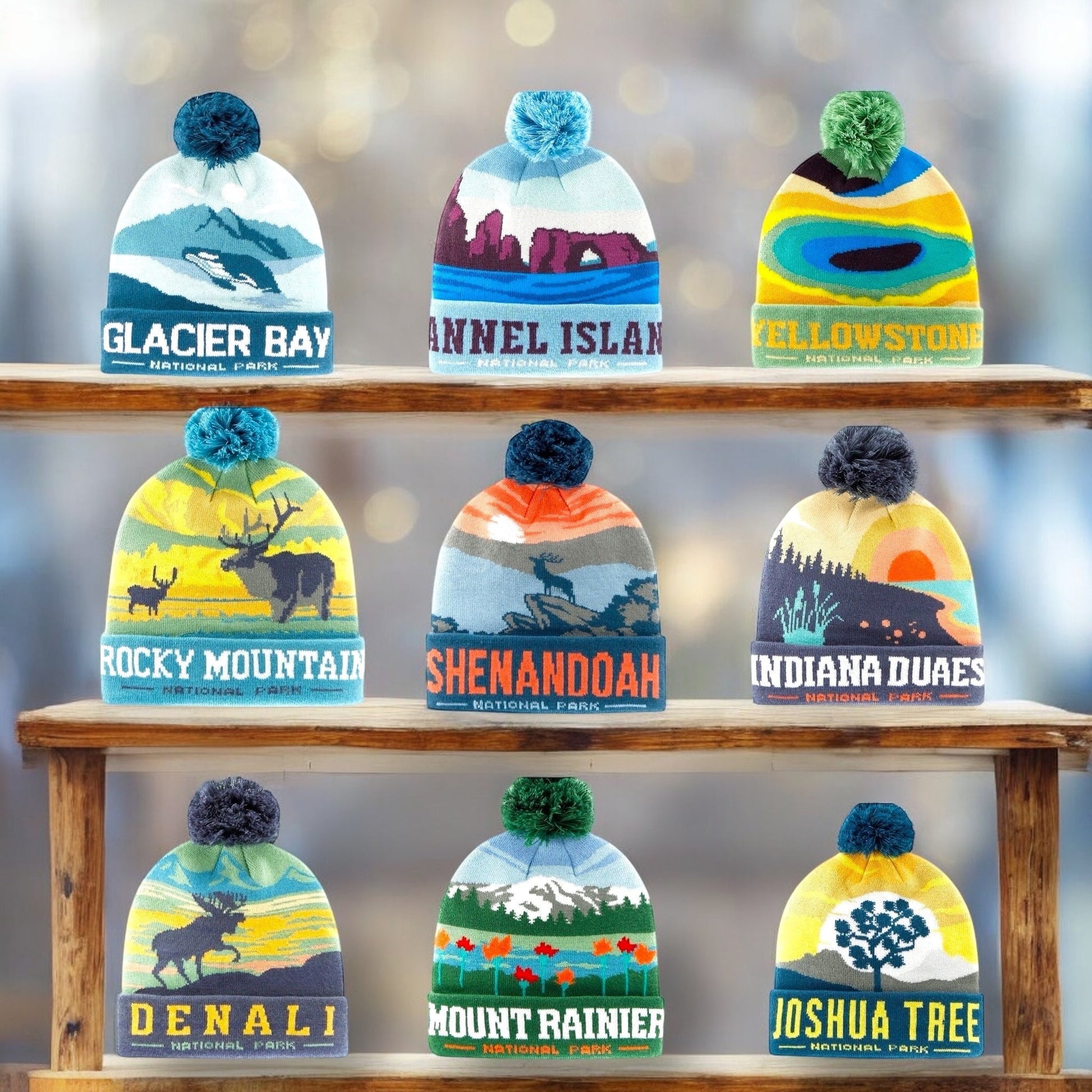 Yellowstone National Park Removable PomPom Beanie - Wander Together Outfitters