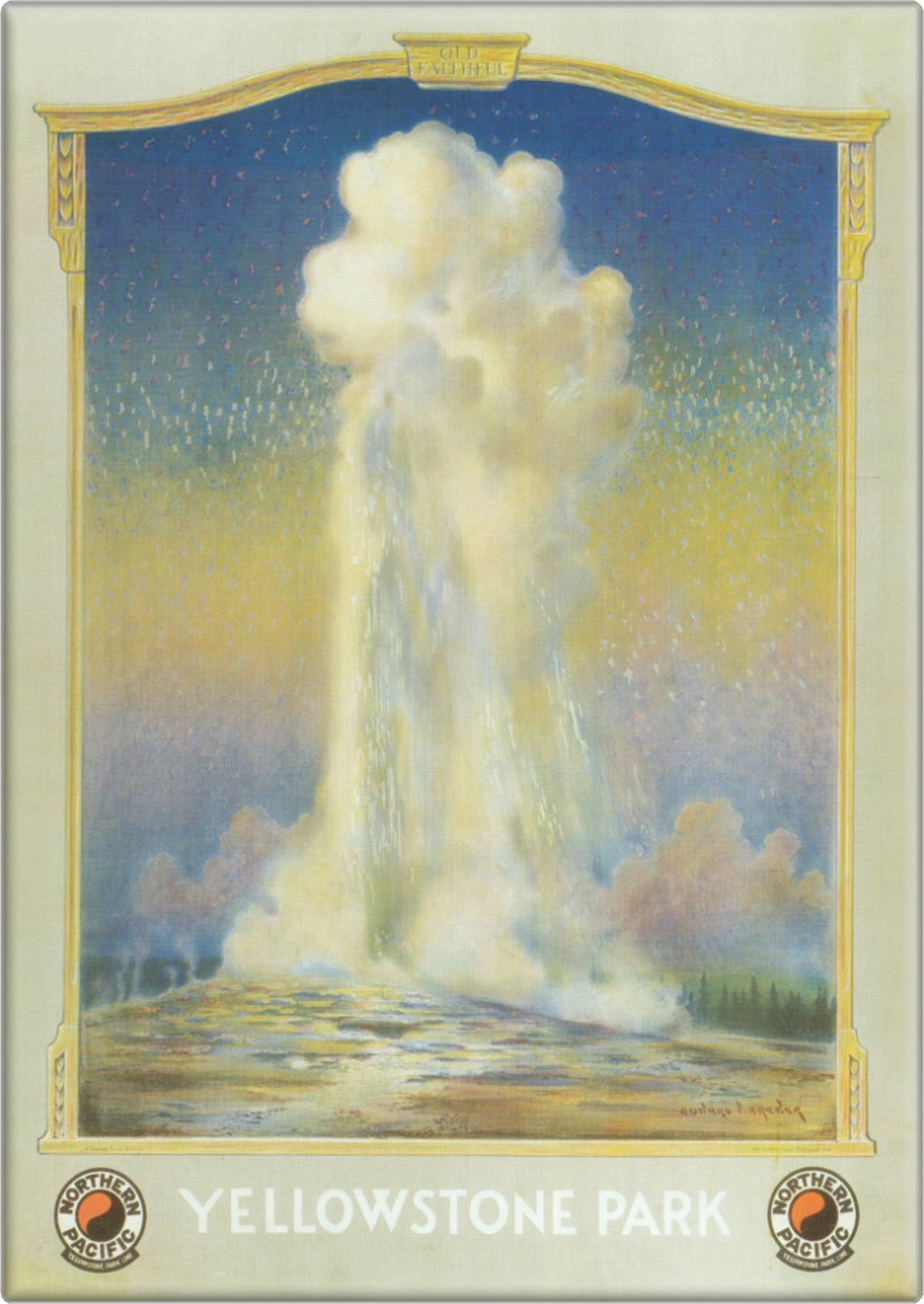 "Yellowstone Park" Old Faithful Poster Reproduction Magnet - Wander Together Outfitters