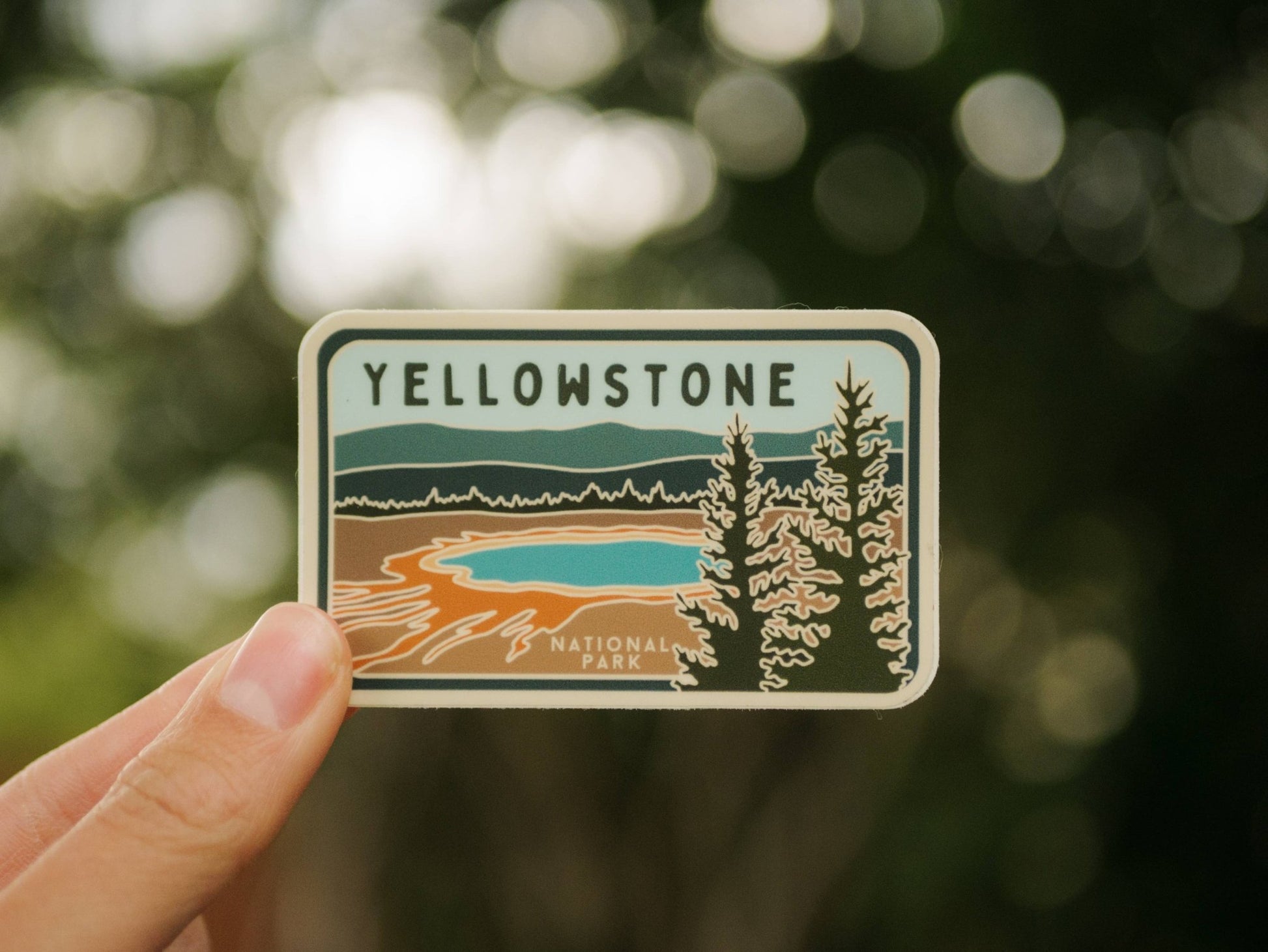 Yellowstone Prismatic Spring Stained Glass Vinyl Sticker, License Plate Series - Wander Together Outfitters