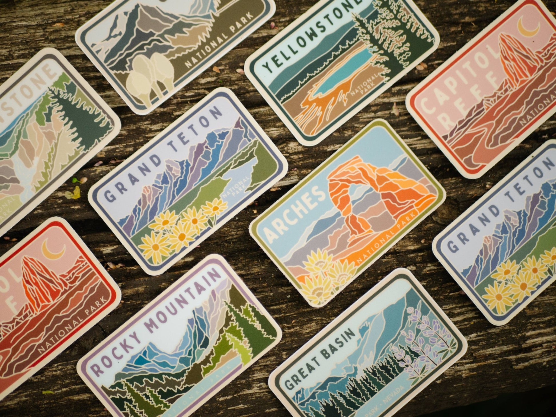 Yellowstone Prismatic Spring Stained Glass Vinyl Sticker, License Plate Series - Wander Together Outfitters