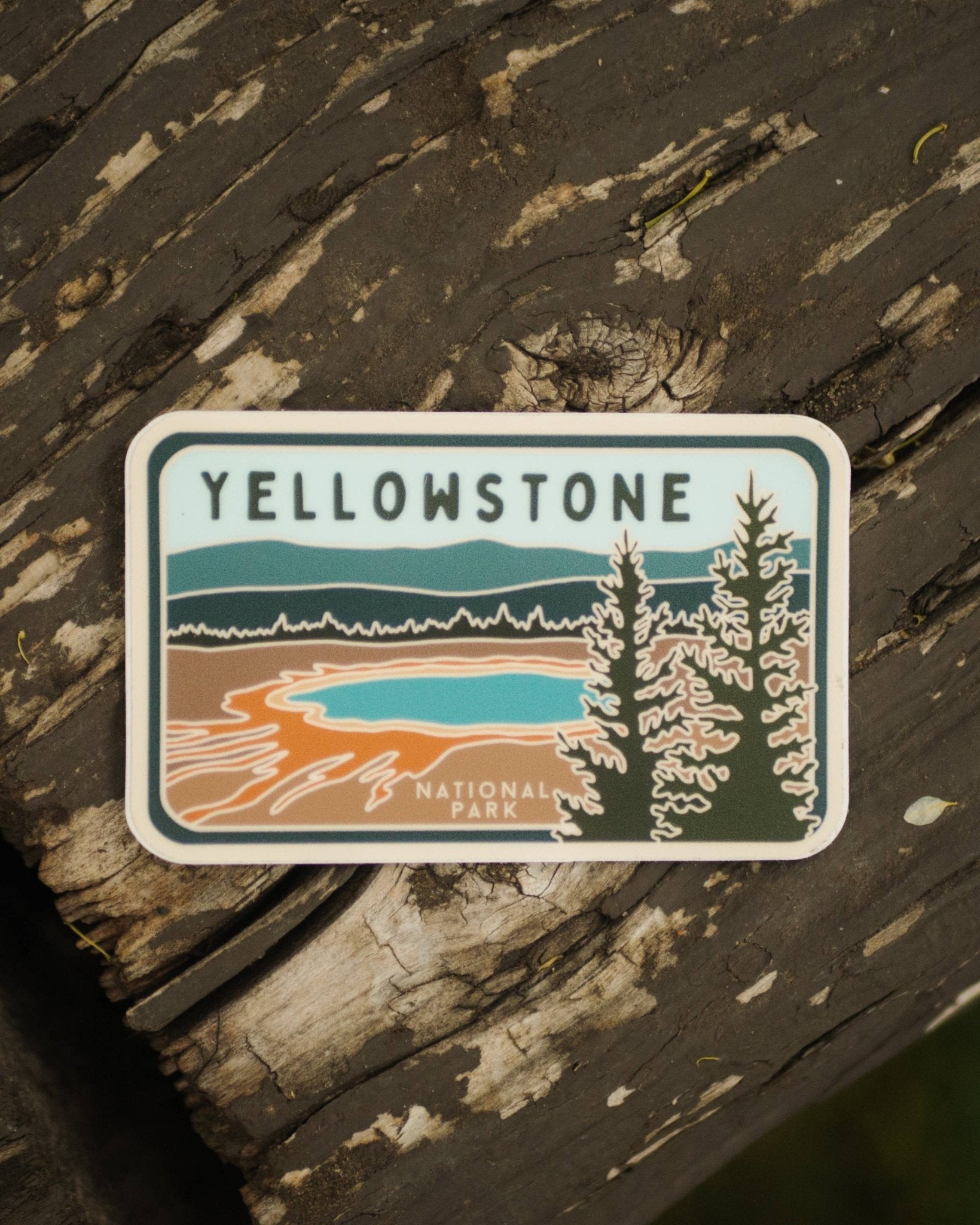 Yellowstone Prismatic Spring Stained Glass Vinyl Sticker, License Plate Series - Wander Together Outfitters