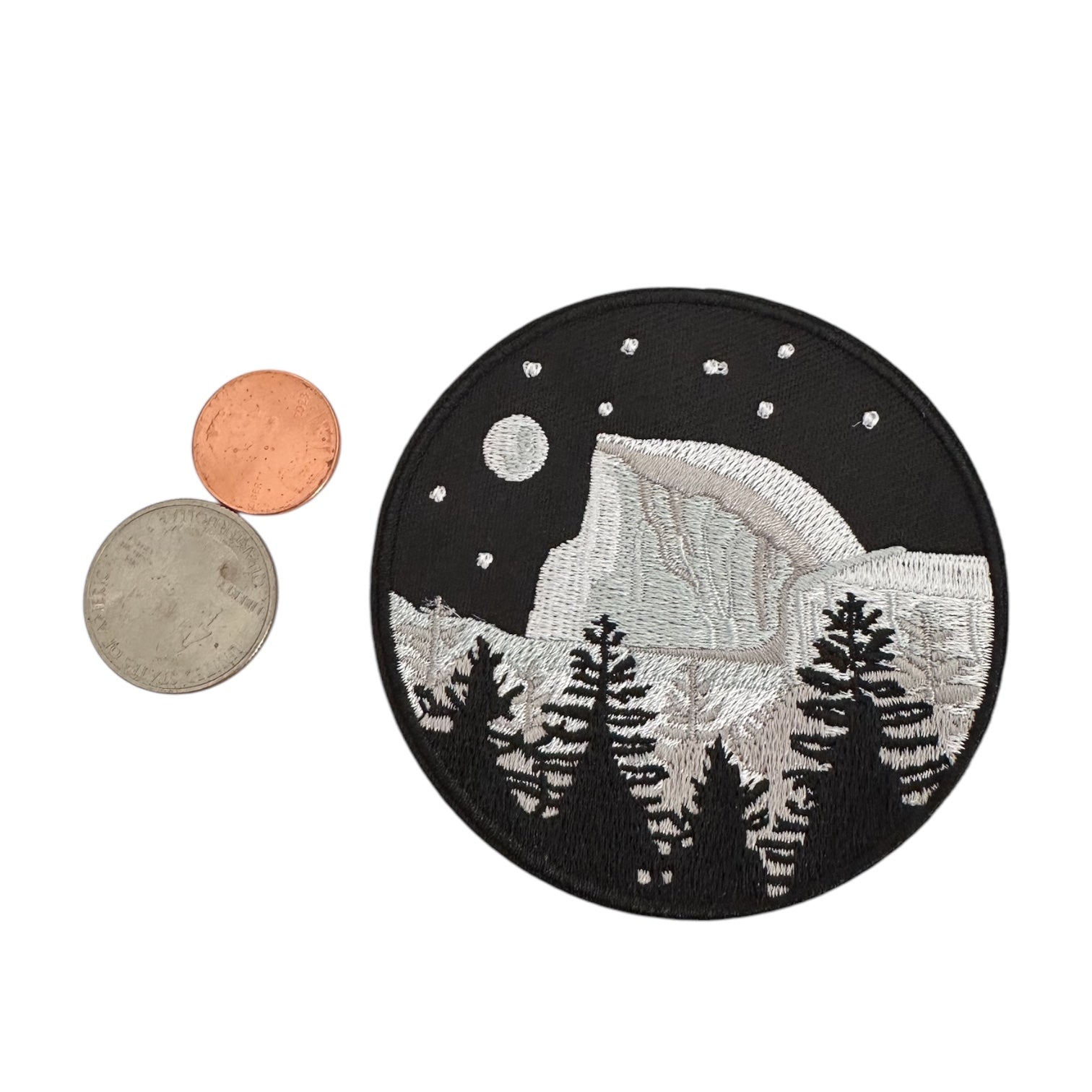Yosemite Half Dome Moon Embroidered Iron On Patch - Wander Together Outfitters