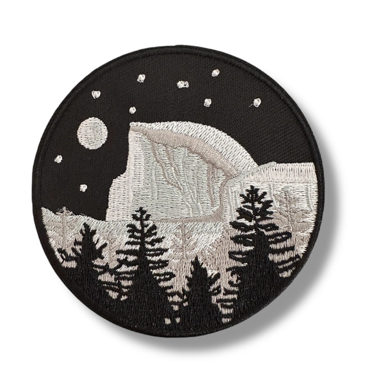 Yosemite Half Dome Moon Embroidered Iron On Patch - Wander Together Outfitters
