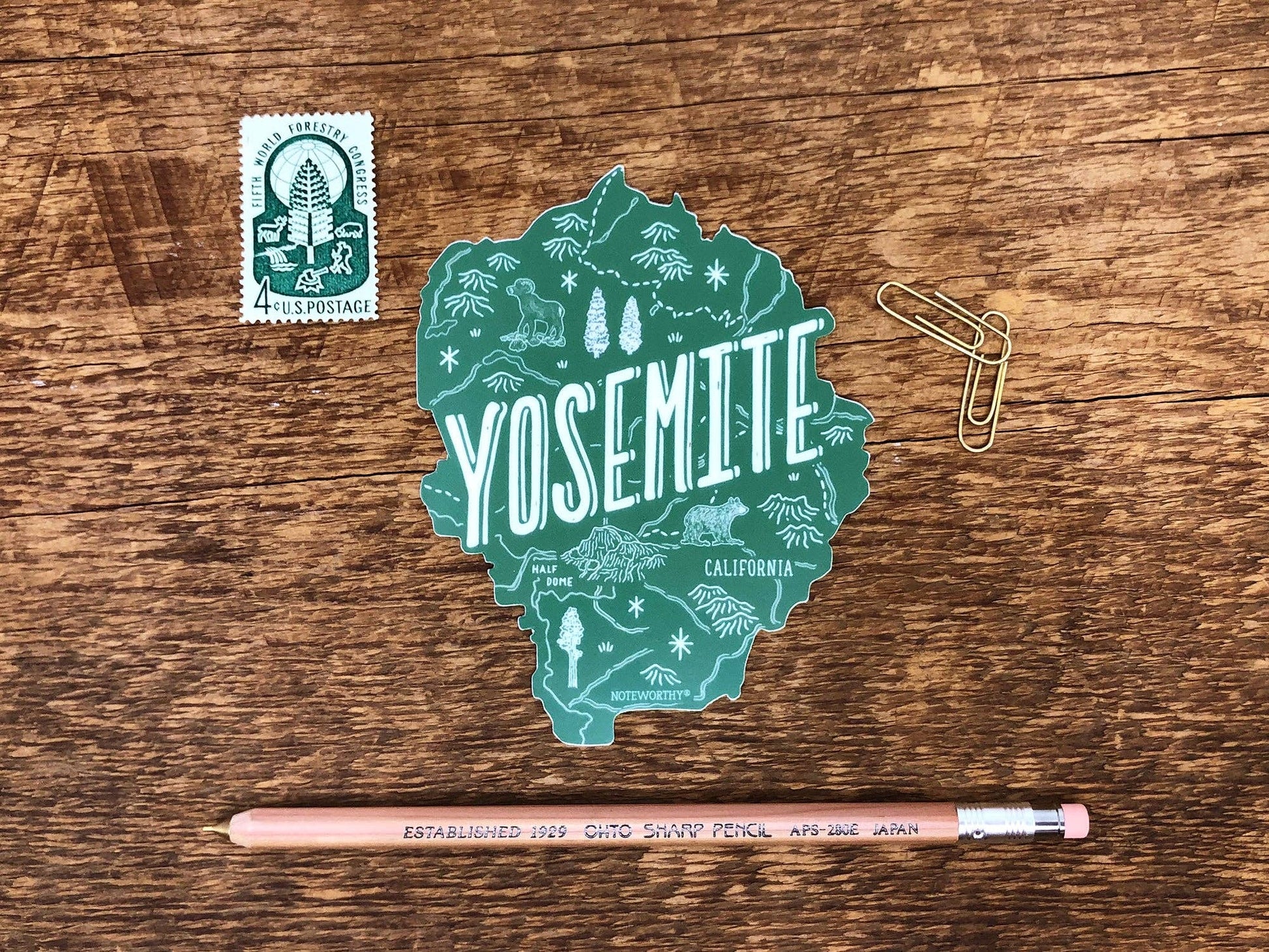 Yosemite Map Sticker - Wander Together Outfitters
