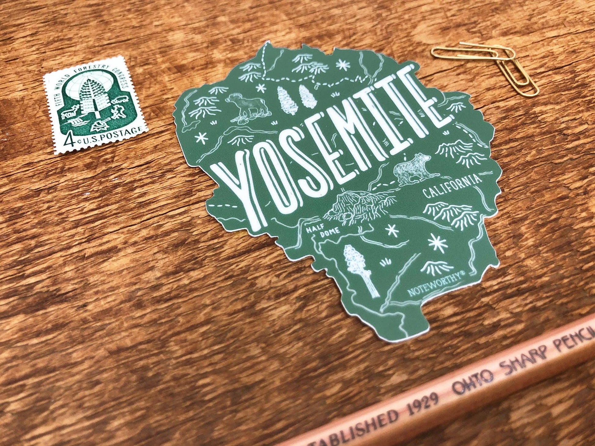 Yosemite Map Sticker - Wander Together Outfitters