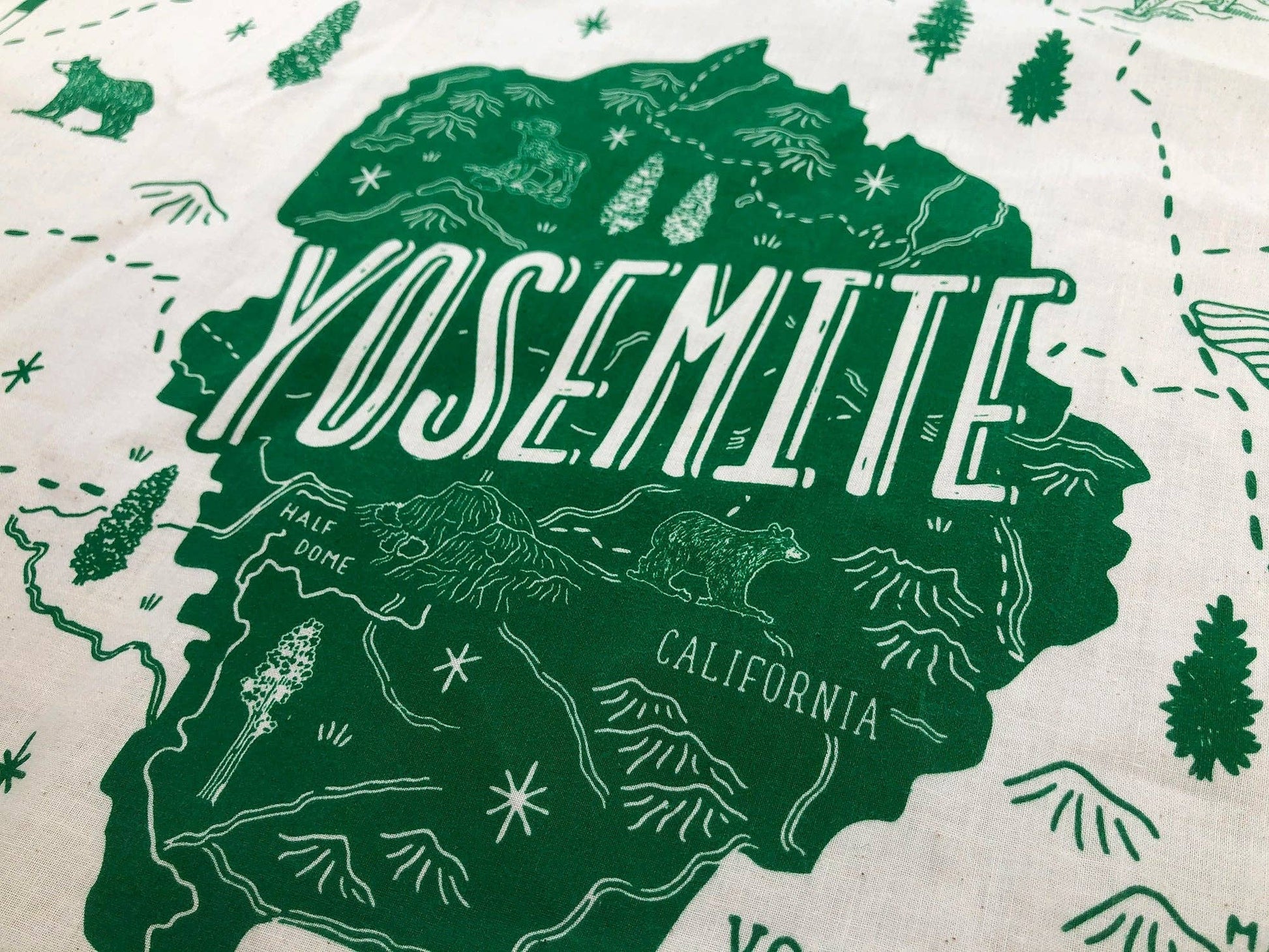 Yosemite National Park Bandana 22" by 22" (Green) - Wander Together Outfitters