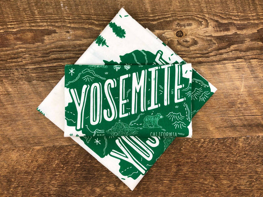 Yosemite National Park Bandana 22" by 22" (Green) - Wander Together Outfitters