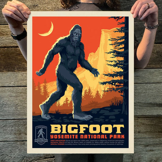 Yosemite National Park: Bigfoot (Legends & Monsters) Art Print - Wander Together Outfitters