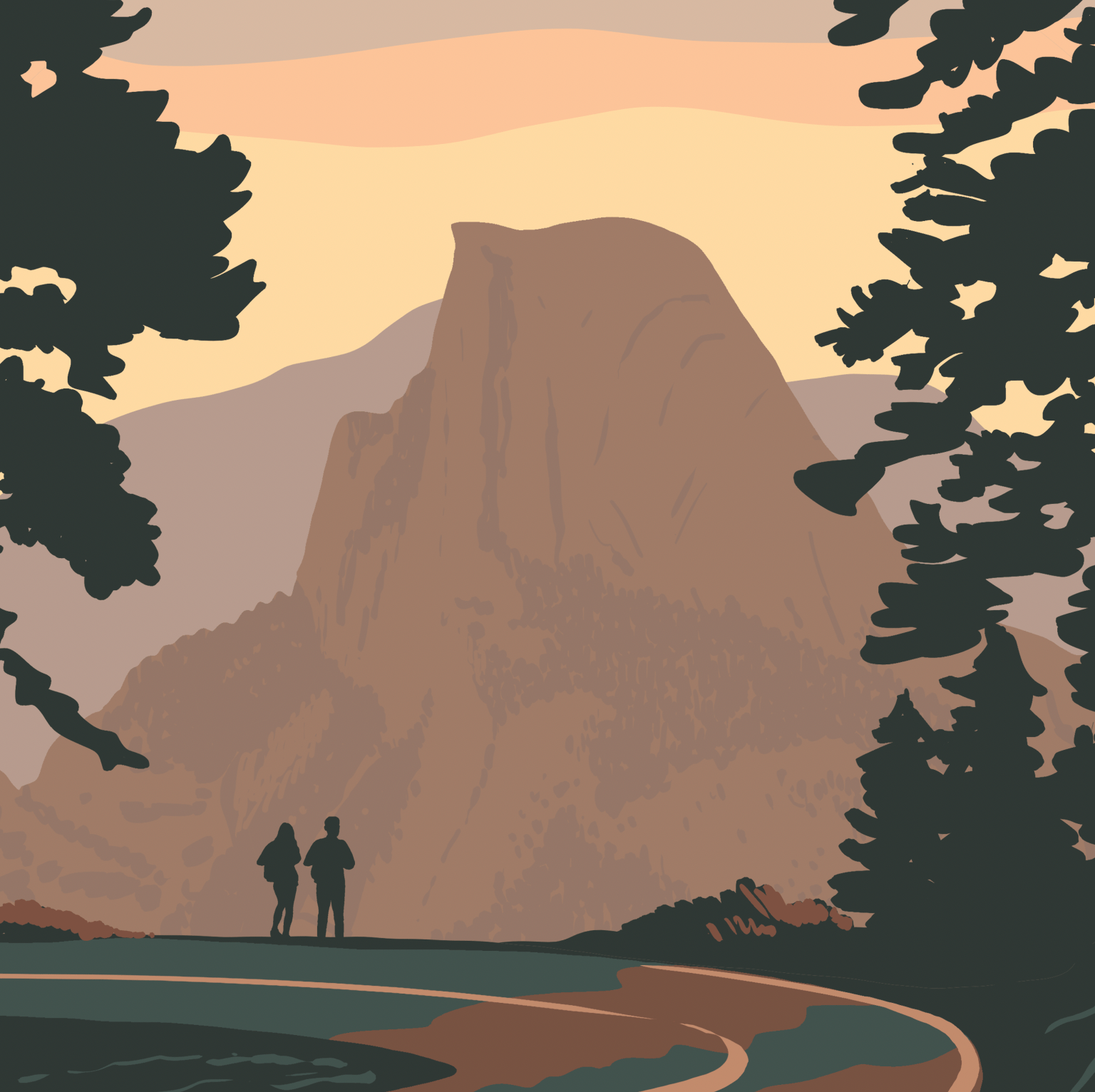 Yosemite National Park Road to Half Dome Print - Wander Together Outfitters