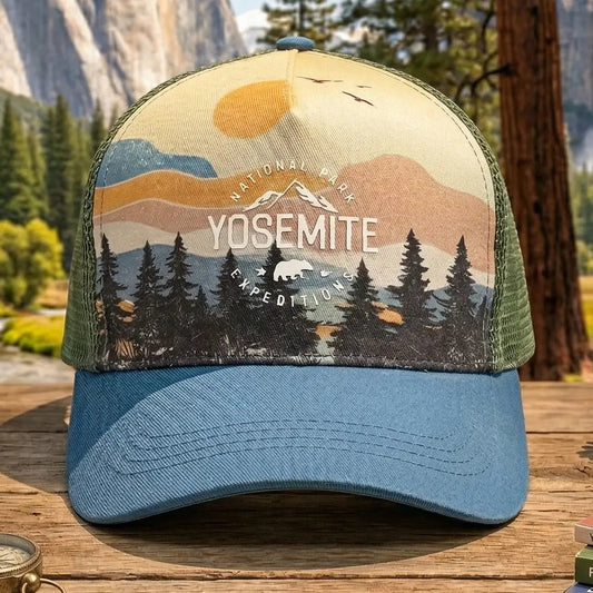 Yosemite Sunset Scenic Mountain Forest Expedition Graphic Trucker Cap - Wander Together Outfitters