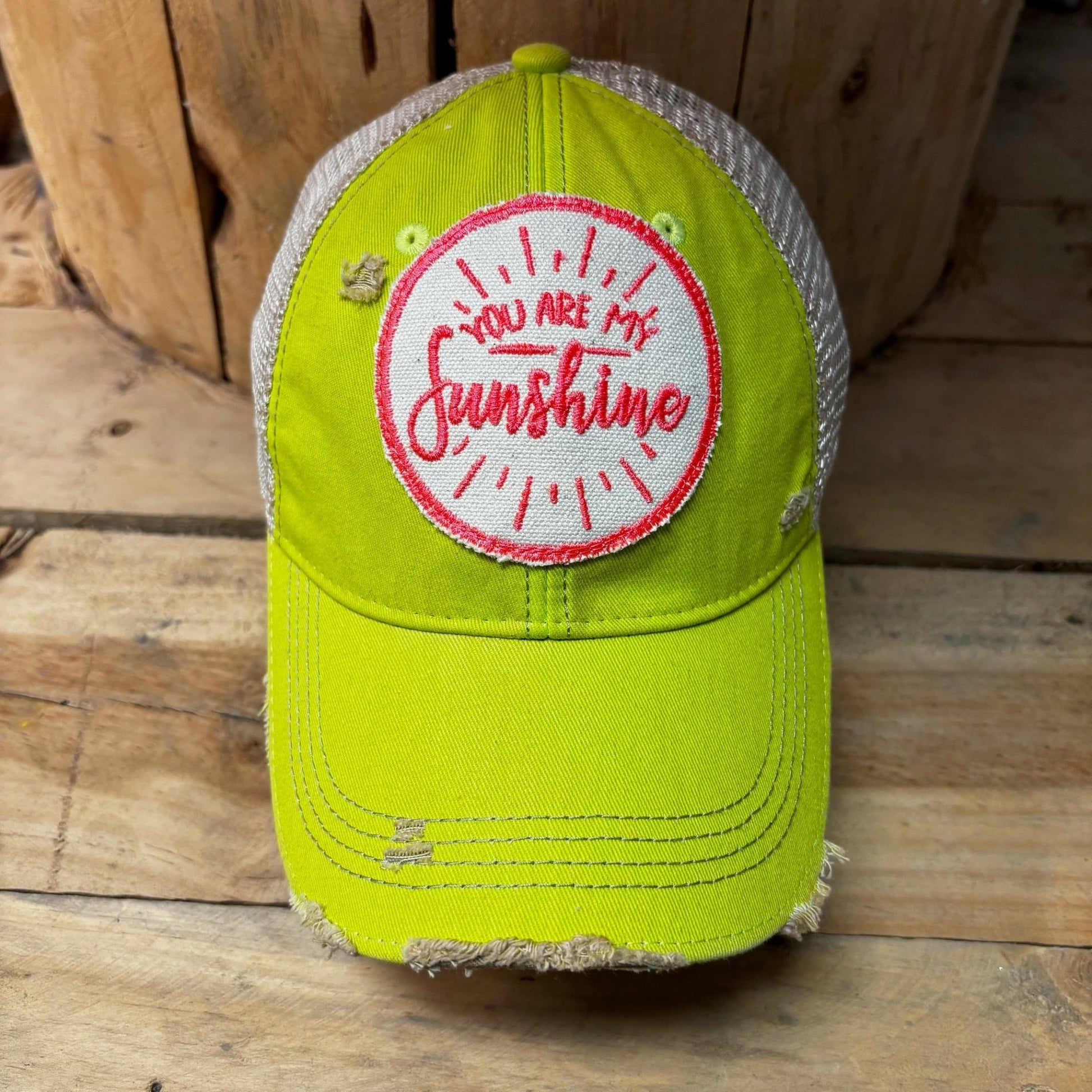 “You Are My Sunshine” Distressed Caps - Wander Together Outfitters