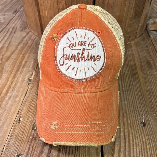 “You Are My Sunshine” Distressed Caps - Wander Together Outfitters