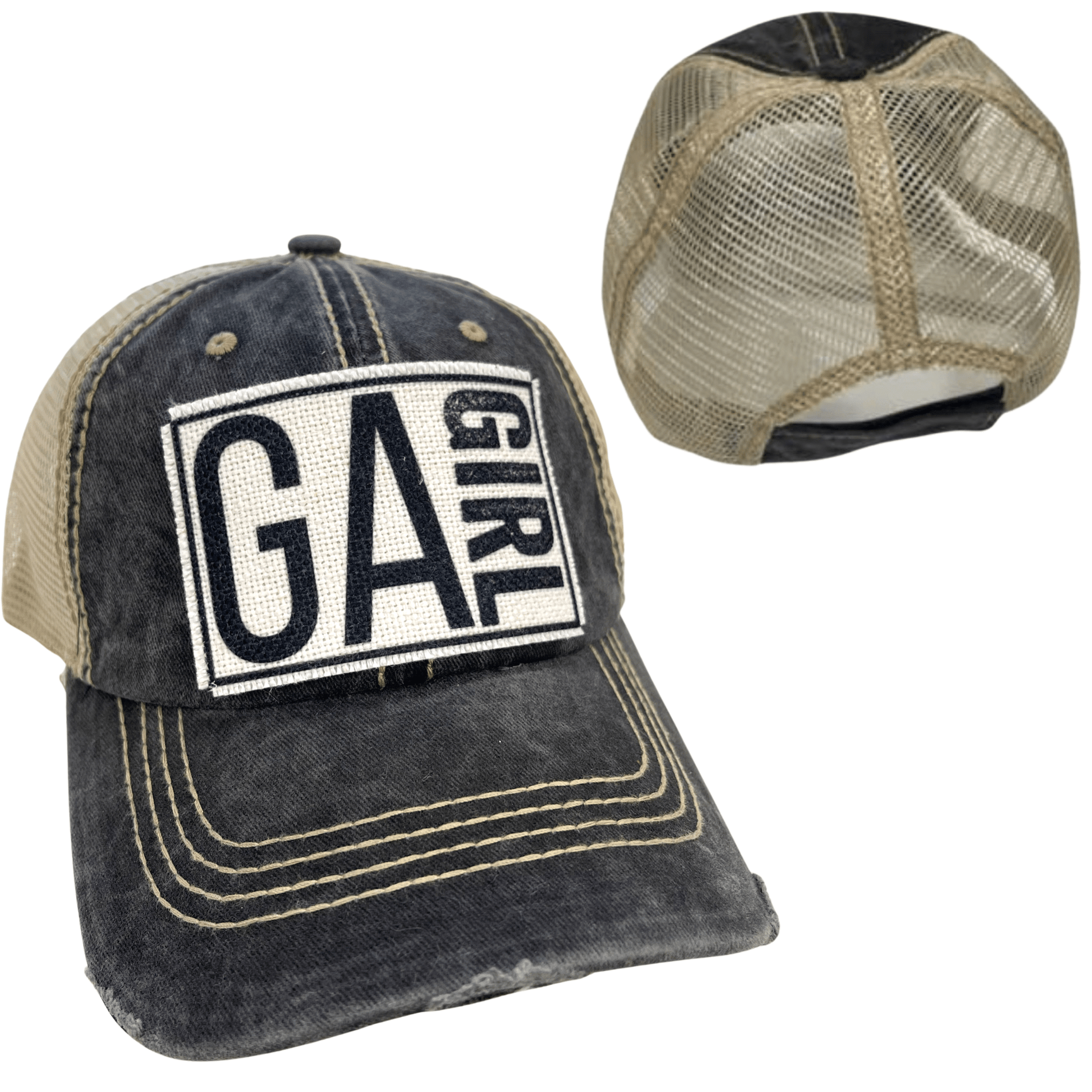 ("Your State") Girl Distressed Cap - Wander Together Outfitters