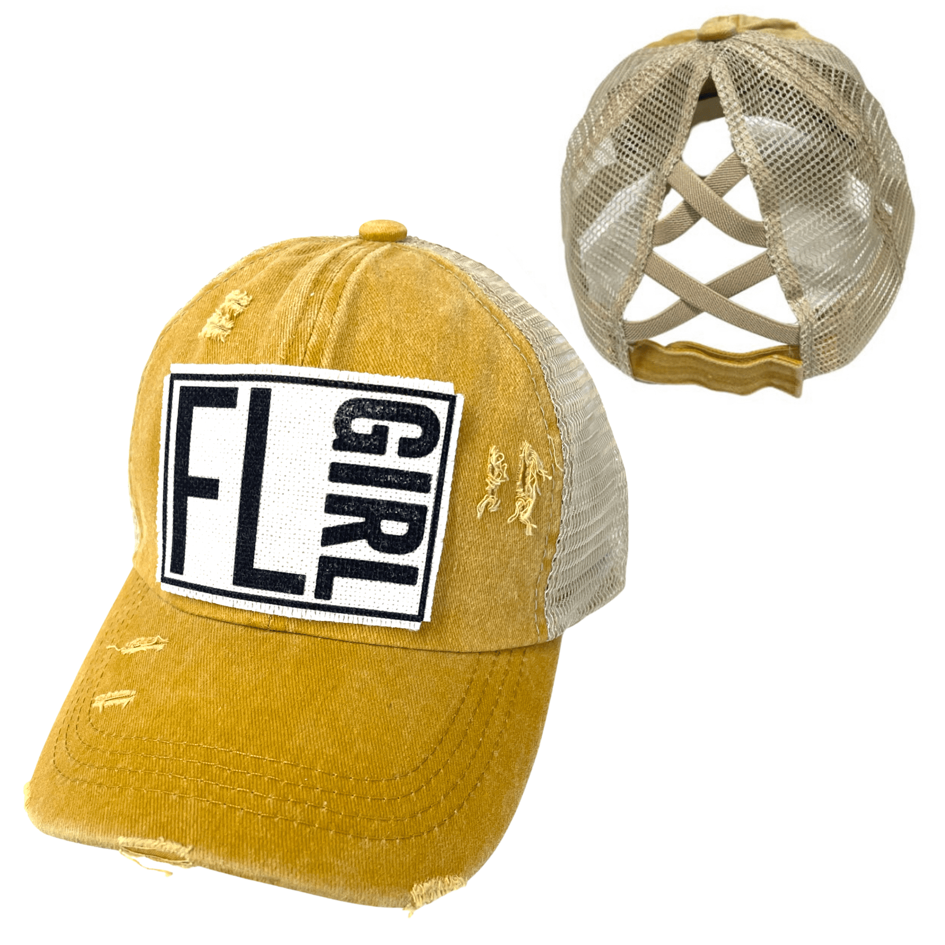 ("Your State") Girl Distressed Cap - Wander Together Outfitters