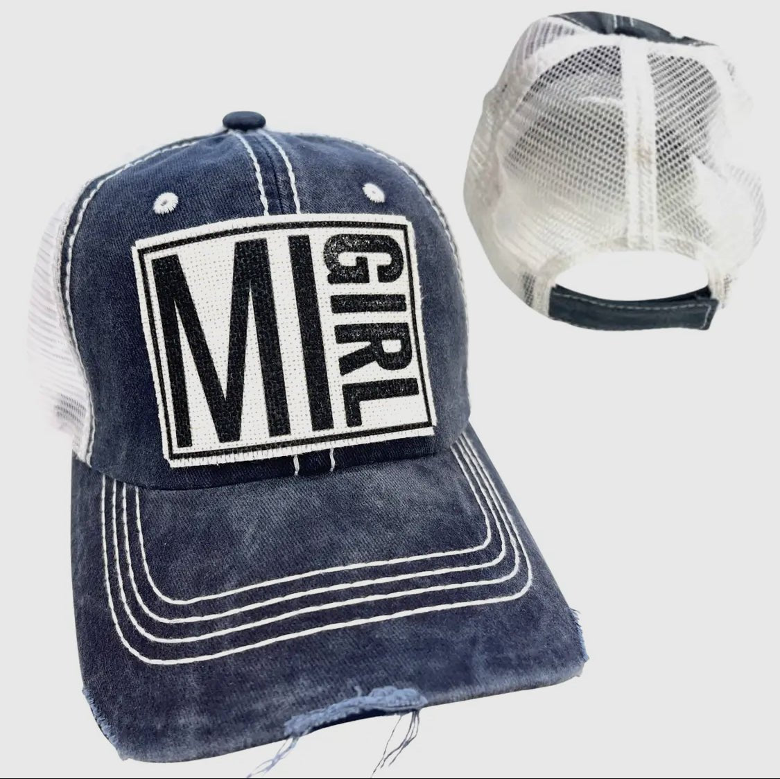 ("Your State") Girl Distressed Cap - Wander Together Outfitters