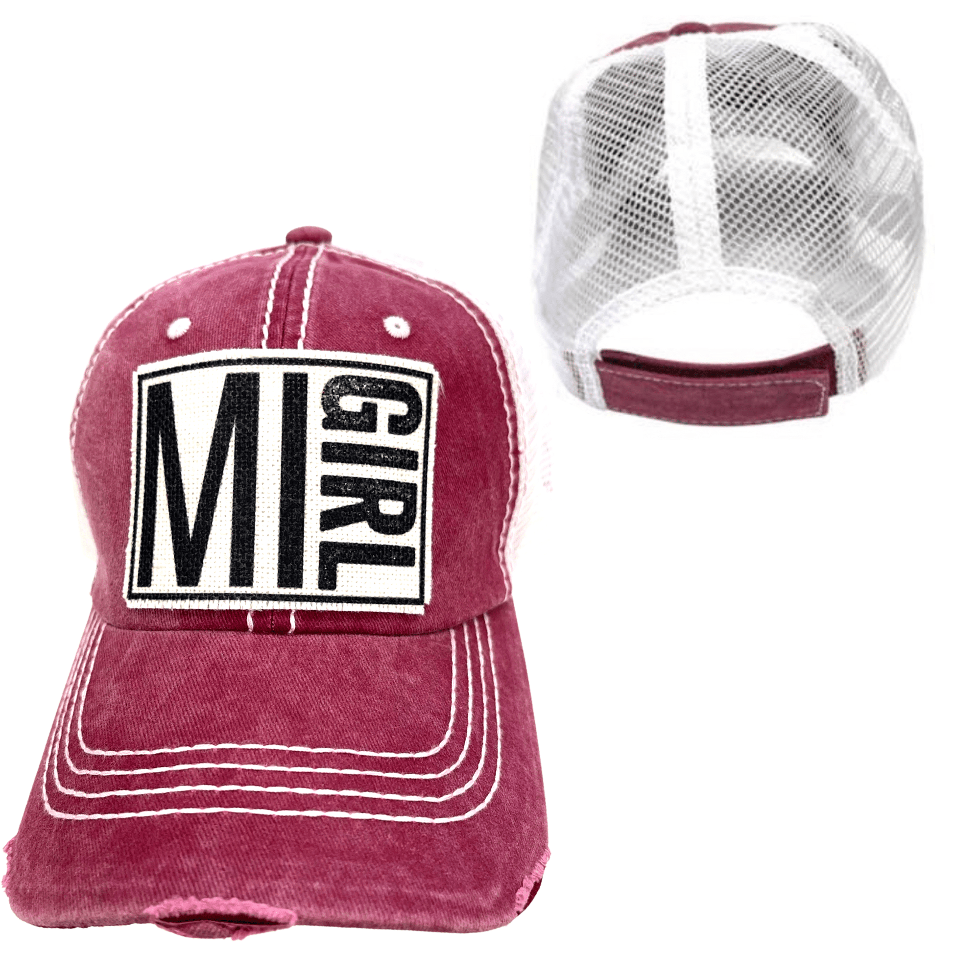 ("Your State") Girl Distressed Cap - Wander Together Outfitters