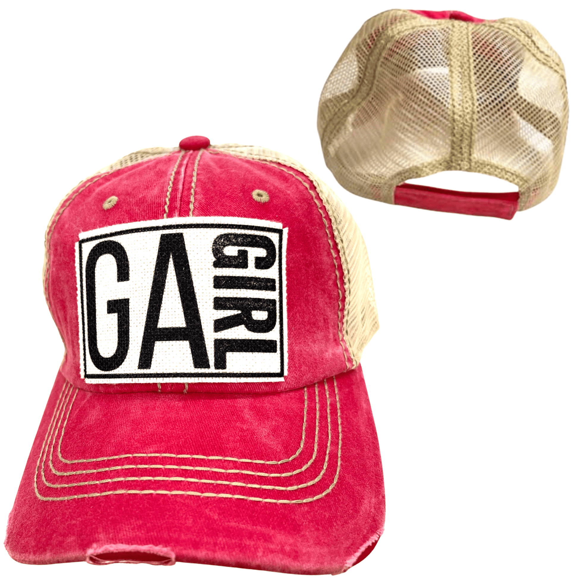 ("Your State") Girl Distressed Cap - Wander Together Outfitters