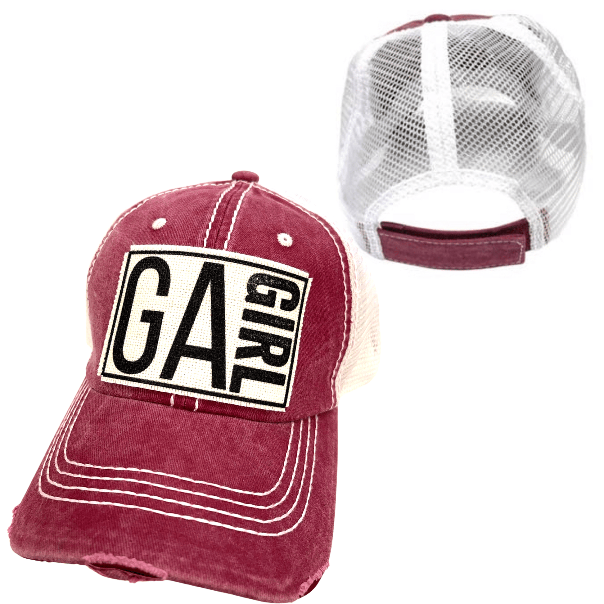 ("Your State") Girl Distressed Cap - Wander Together Outfitters