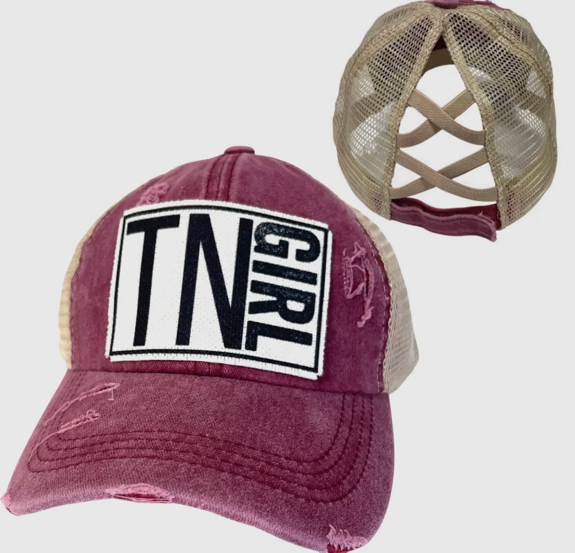 ("Your State") Girl Distressed Cap - Wander Together Outfitters