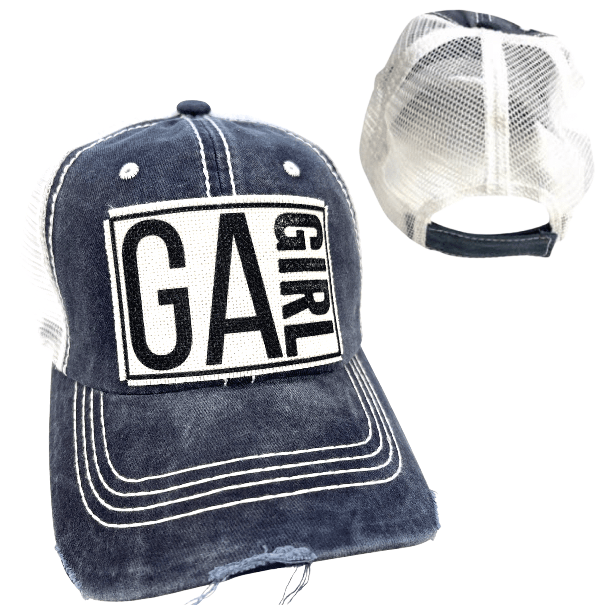 ("Your State") Girl Distressed Cap - Wander Together Outfitters