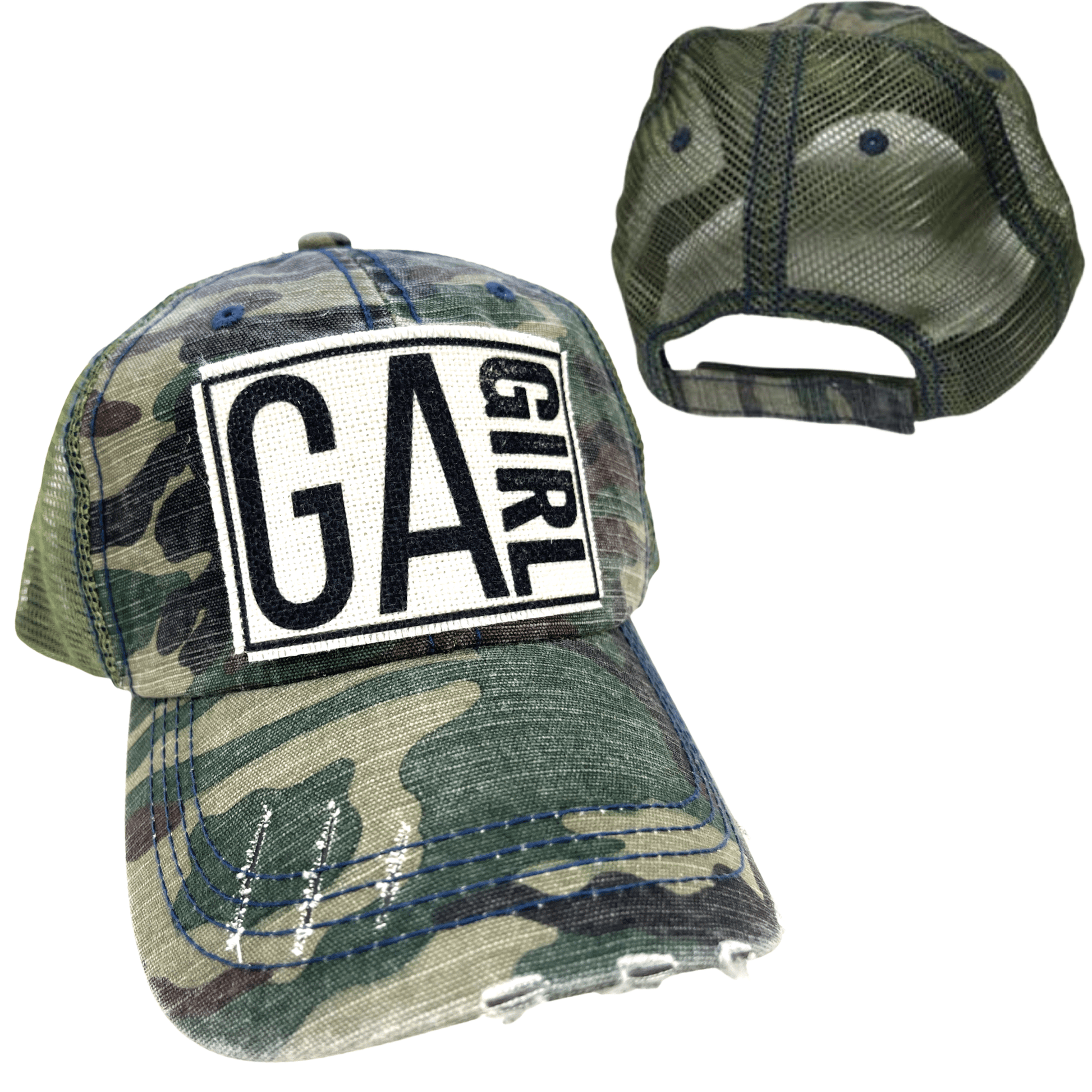 ("Your State") Girl Distressed Cap - Wander Together Outfitters