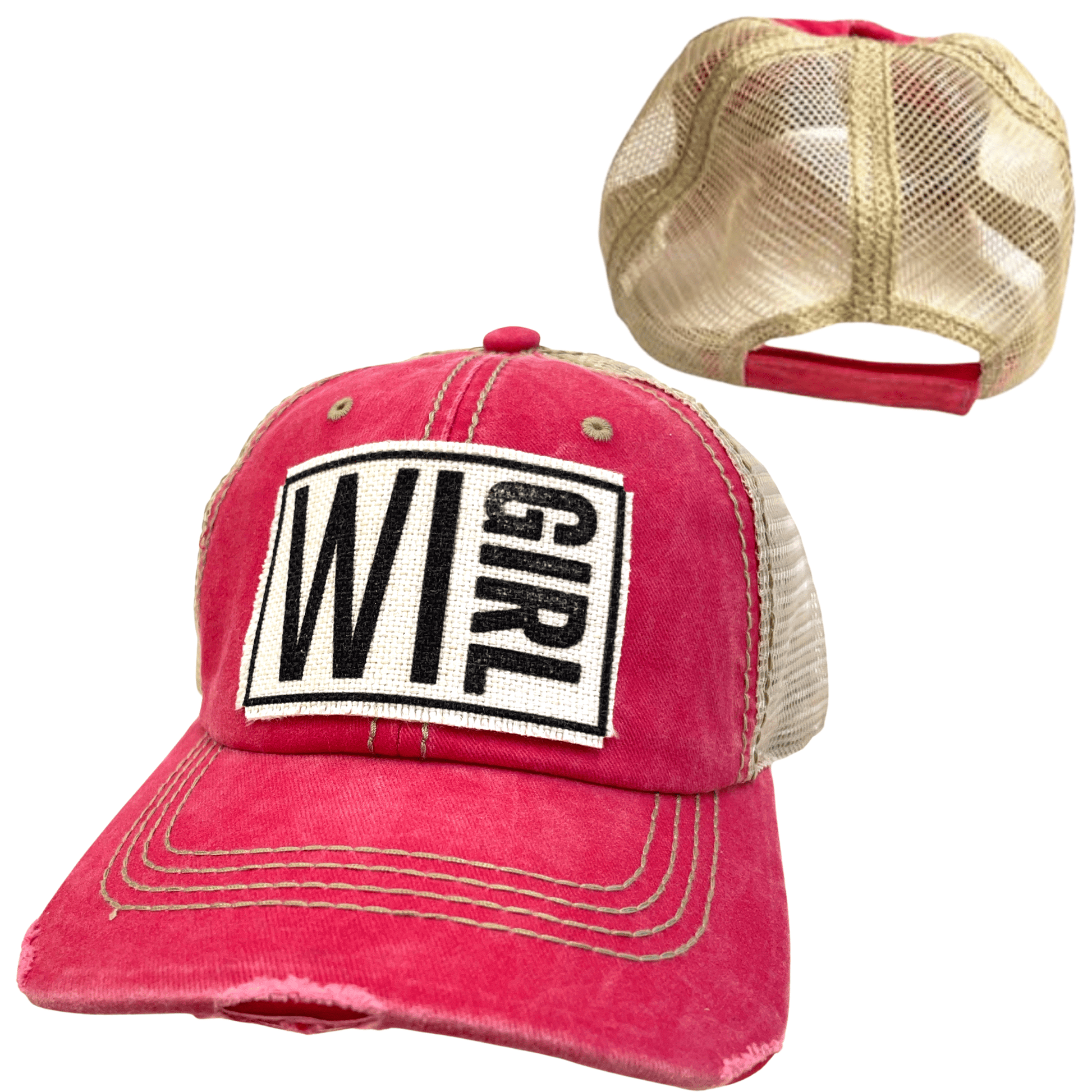 ("Your State") Girl Distressed Cap - Wander Together Outfitters