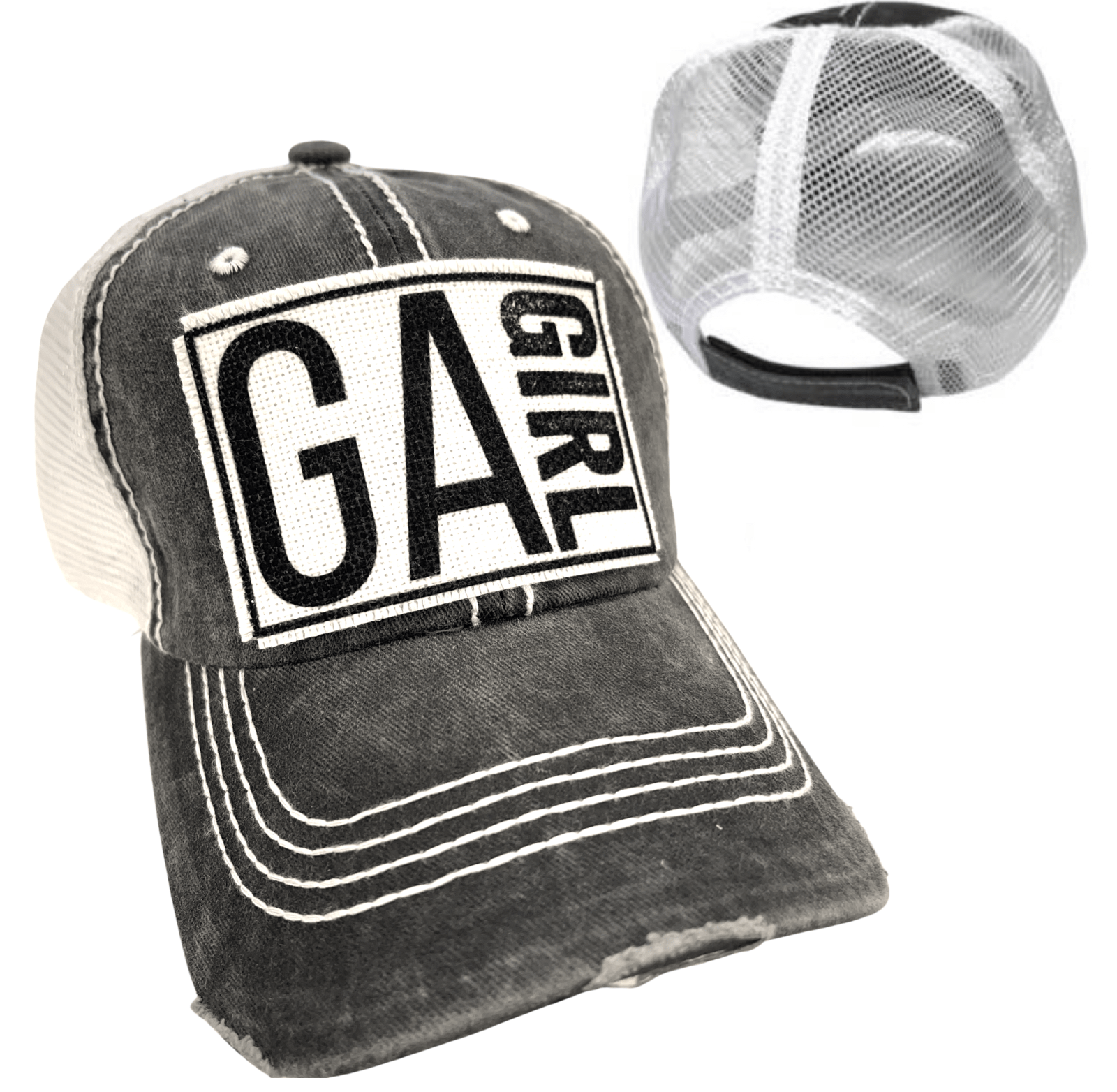 ("Your State") Girl Distressed Cap - Wander Together Outfitters