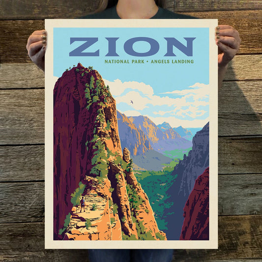 Zion National Park: Ascent to Angels Landing Art Print - Wander Together Outfitters