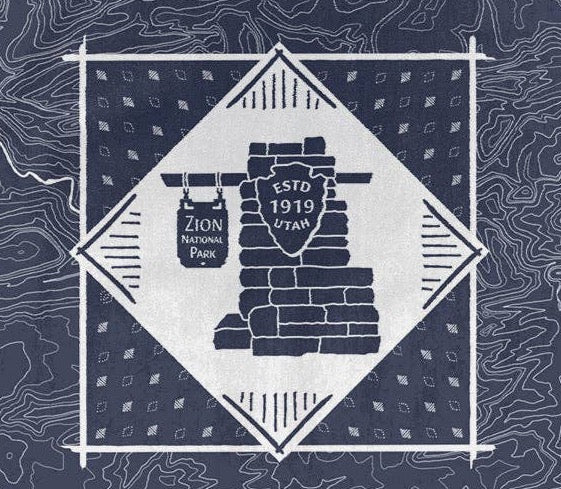 Zion National Park Topo Bandana - Wander Together Outfitters